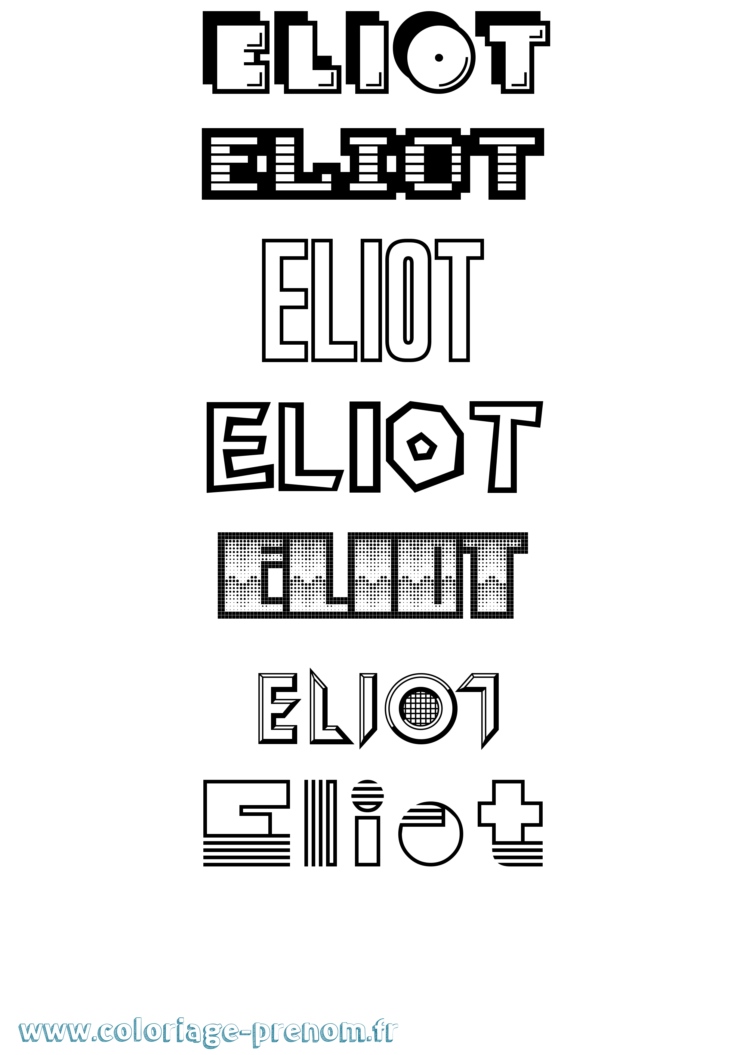 Coloriage prénom Eliot Jeux Vidéos