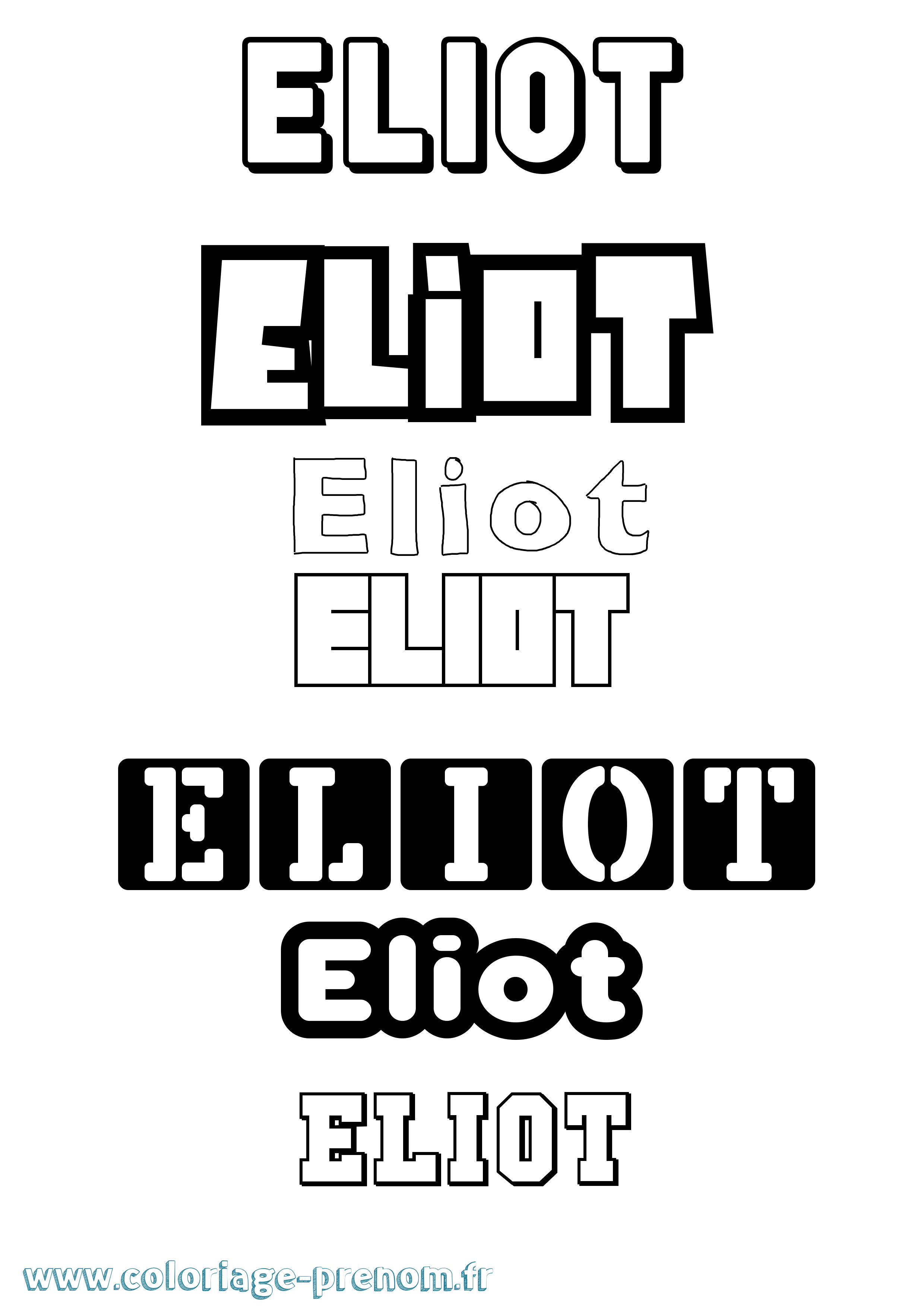 Coloriage prénom Eliot Simple