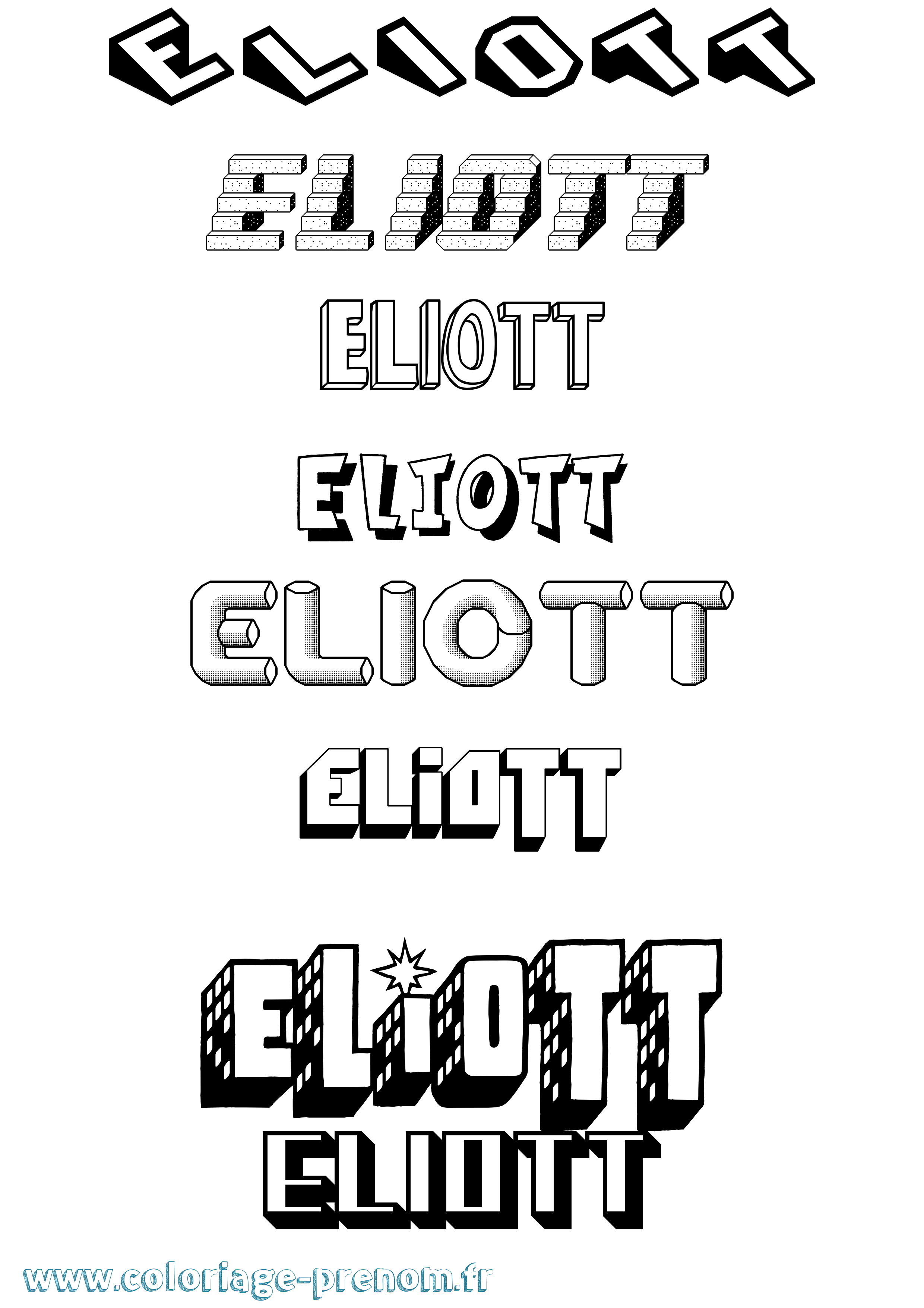 Coloriage prénom Eliott