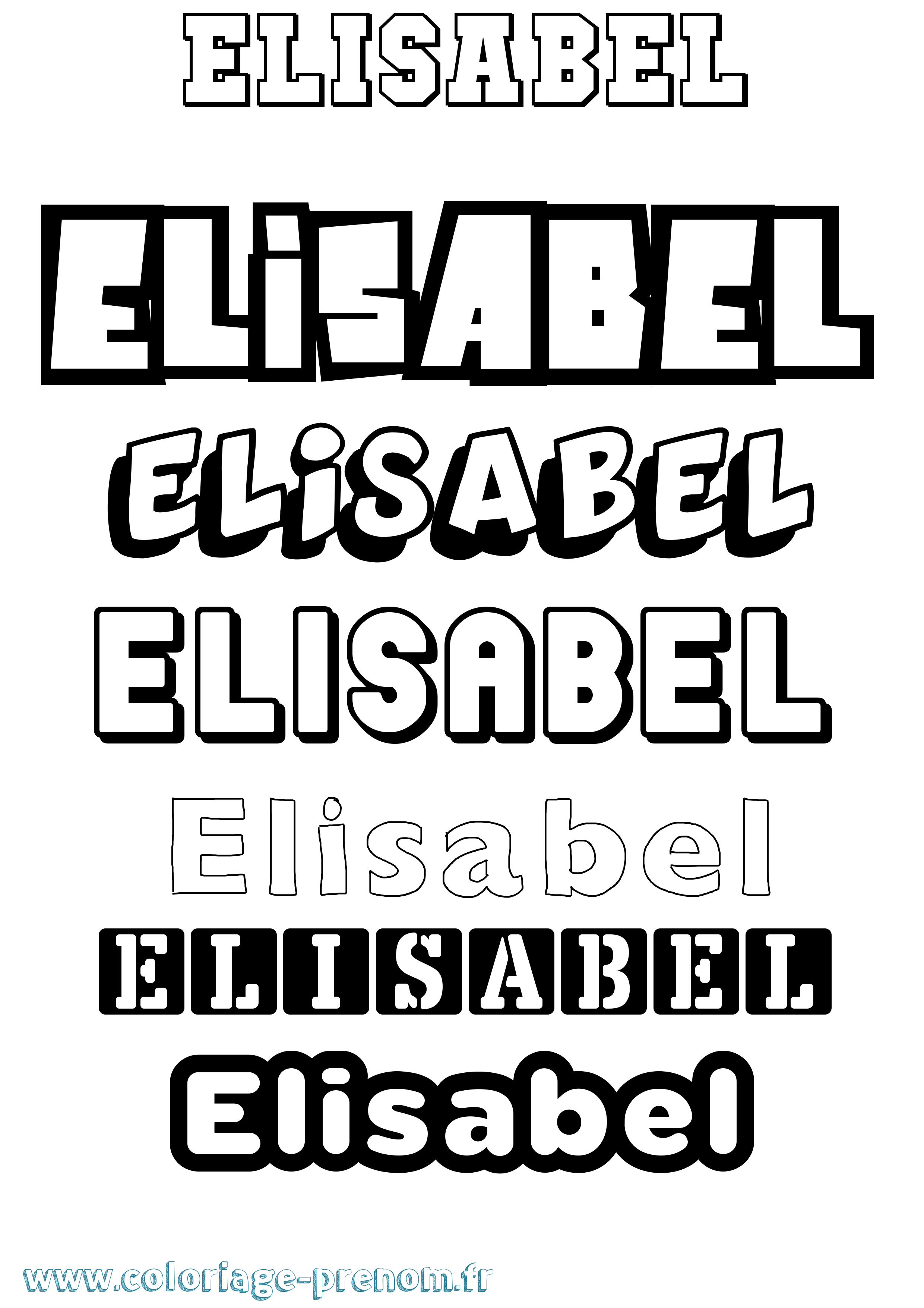 Coloriage Elisabel Simple Coloriage prénom Elisabel Simple