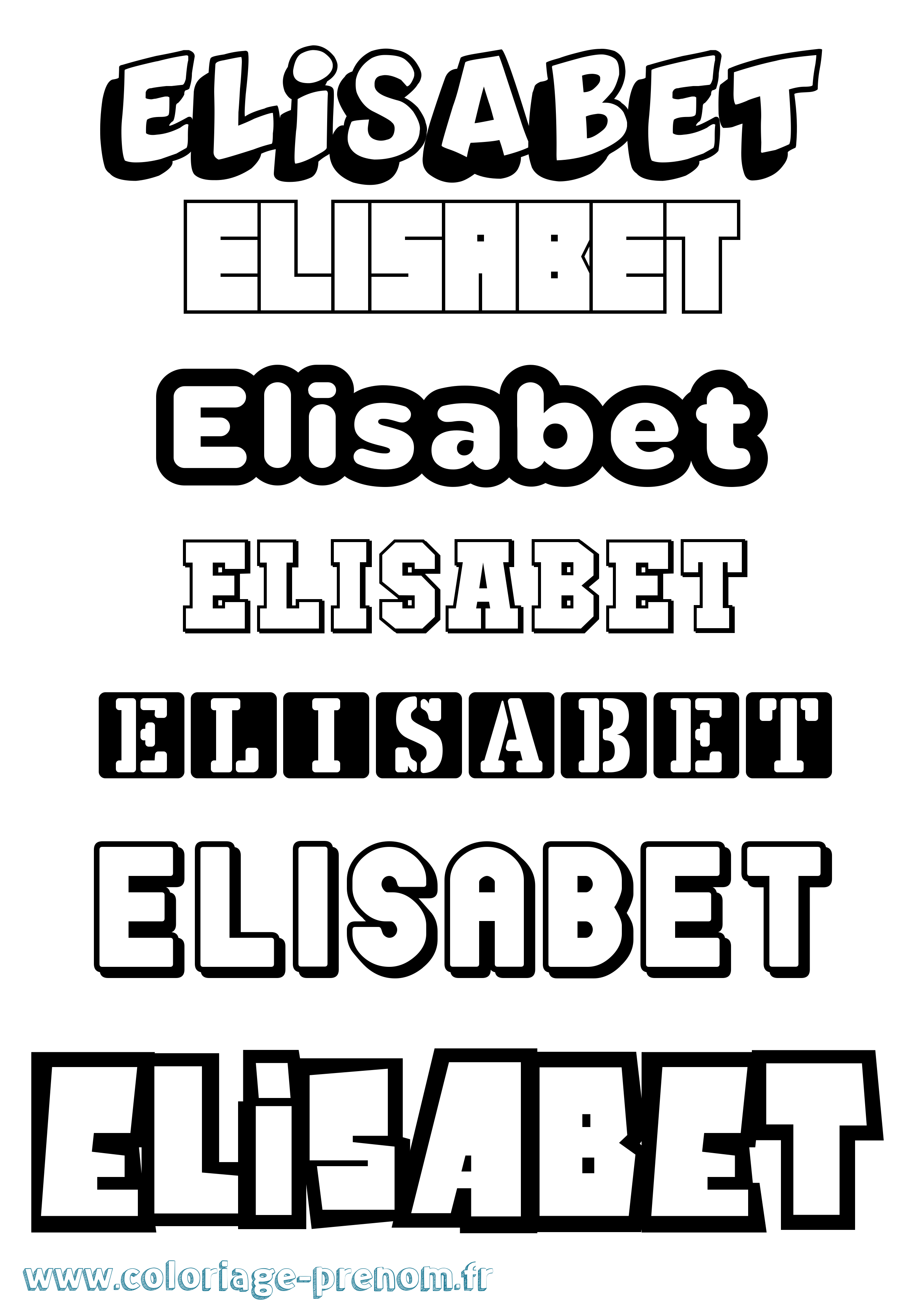 Coloriage prénom Elisabet Simple
