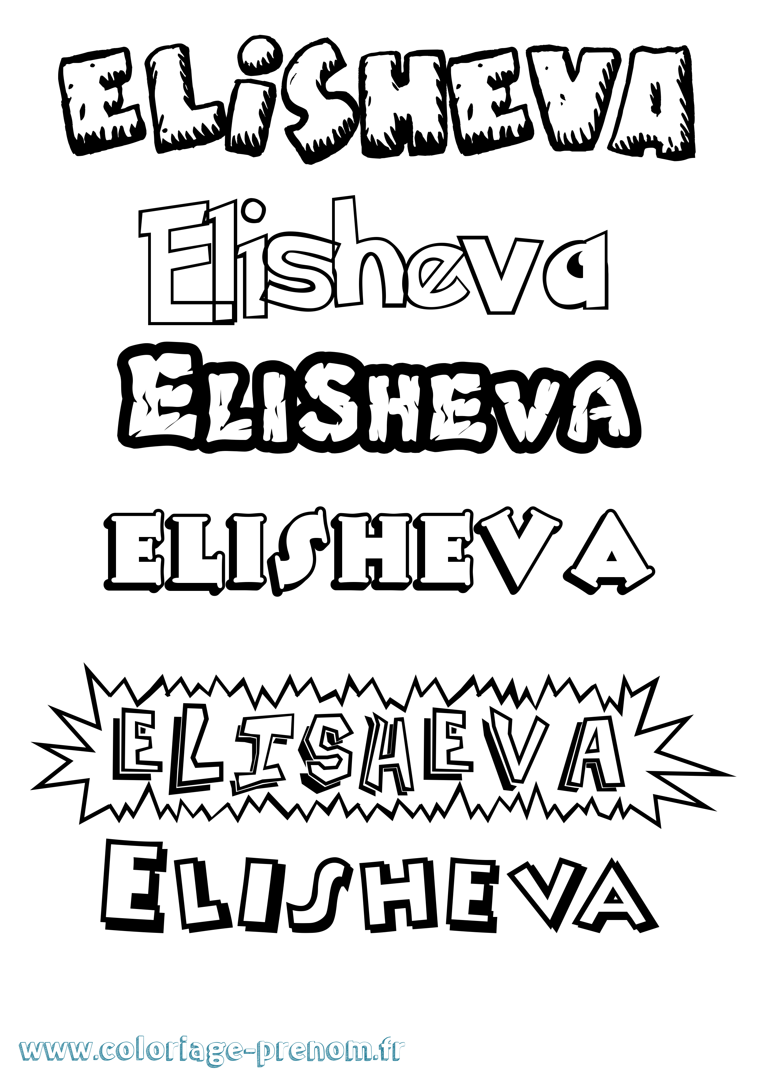 Coloriage prénom Elisheva Dessin Animé