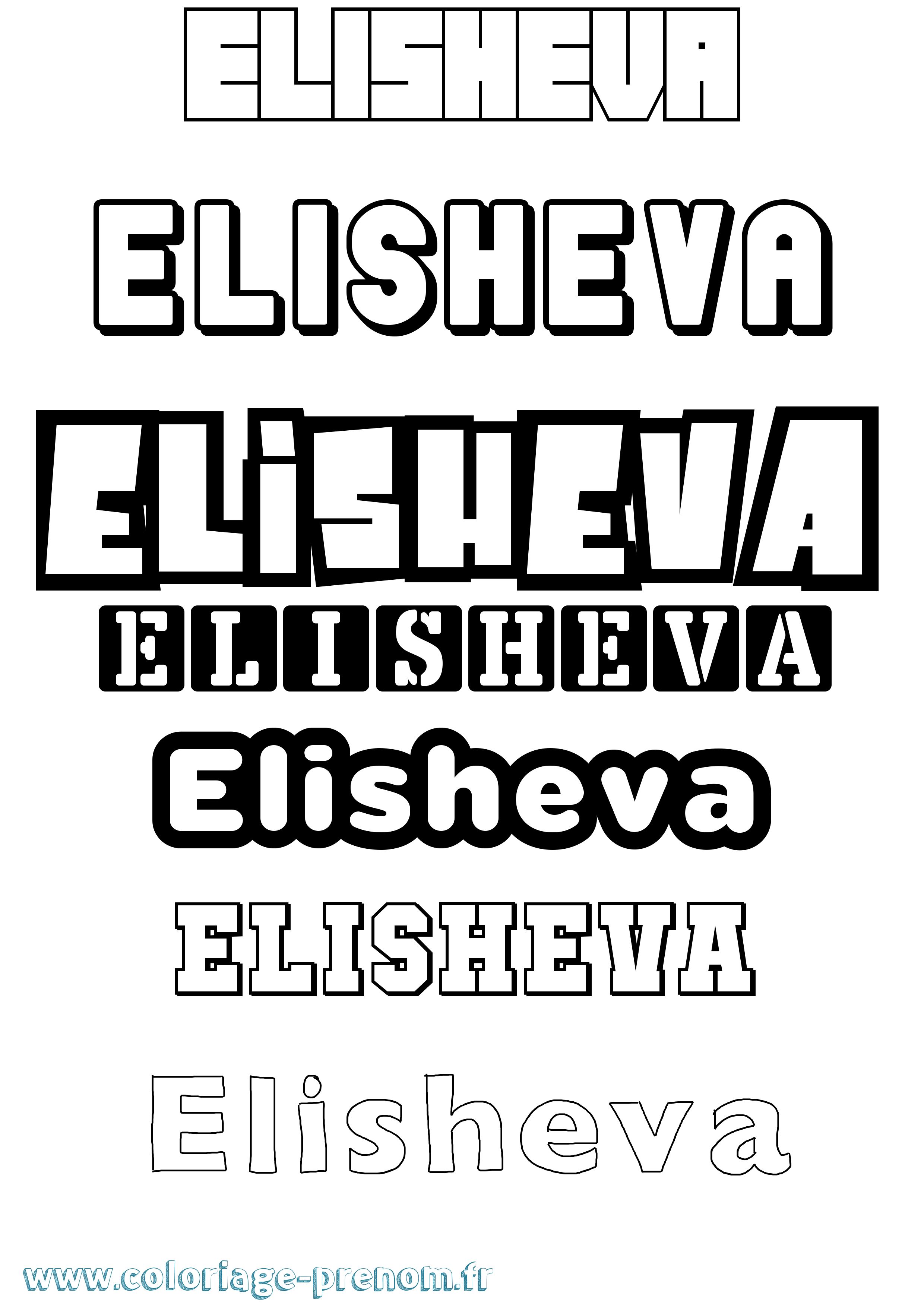 Coloriage prénom Elisheva Simple