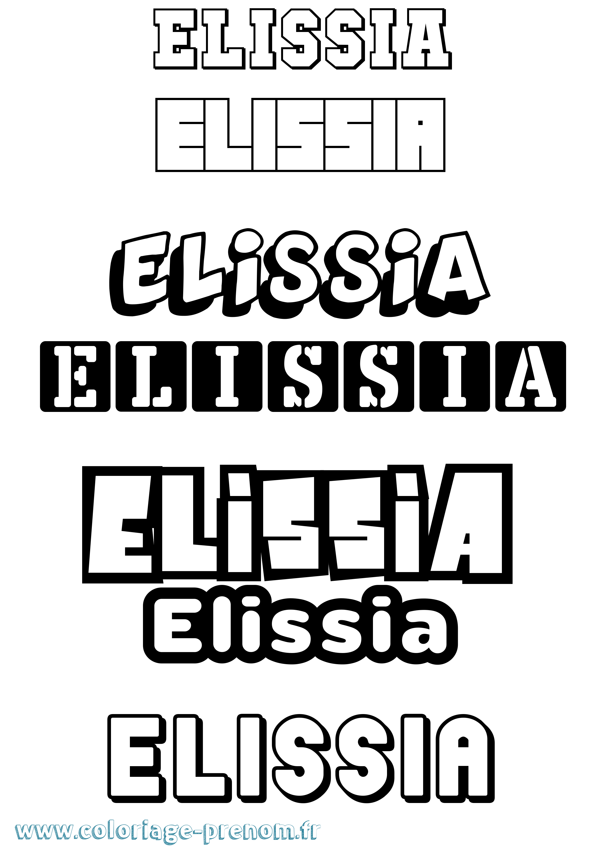 Coloriage prénom Elissia Simple