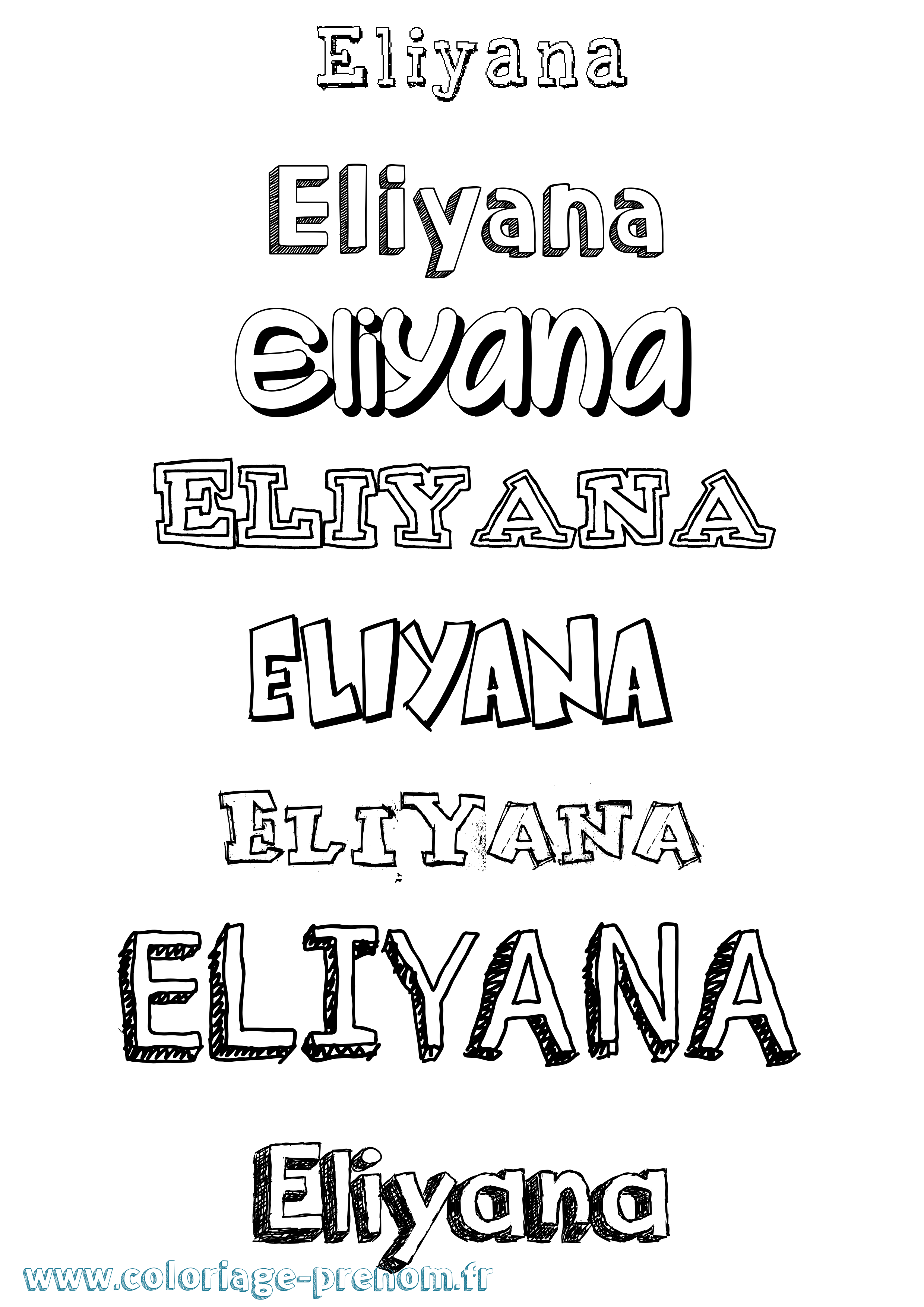 Coloriage prénom Eliyana Dessiné