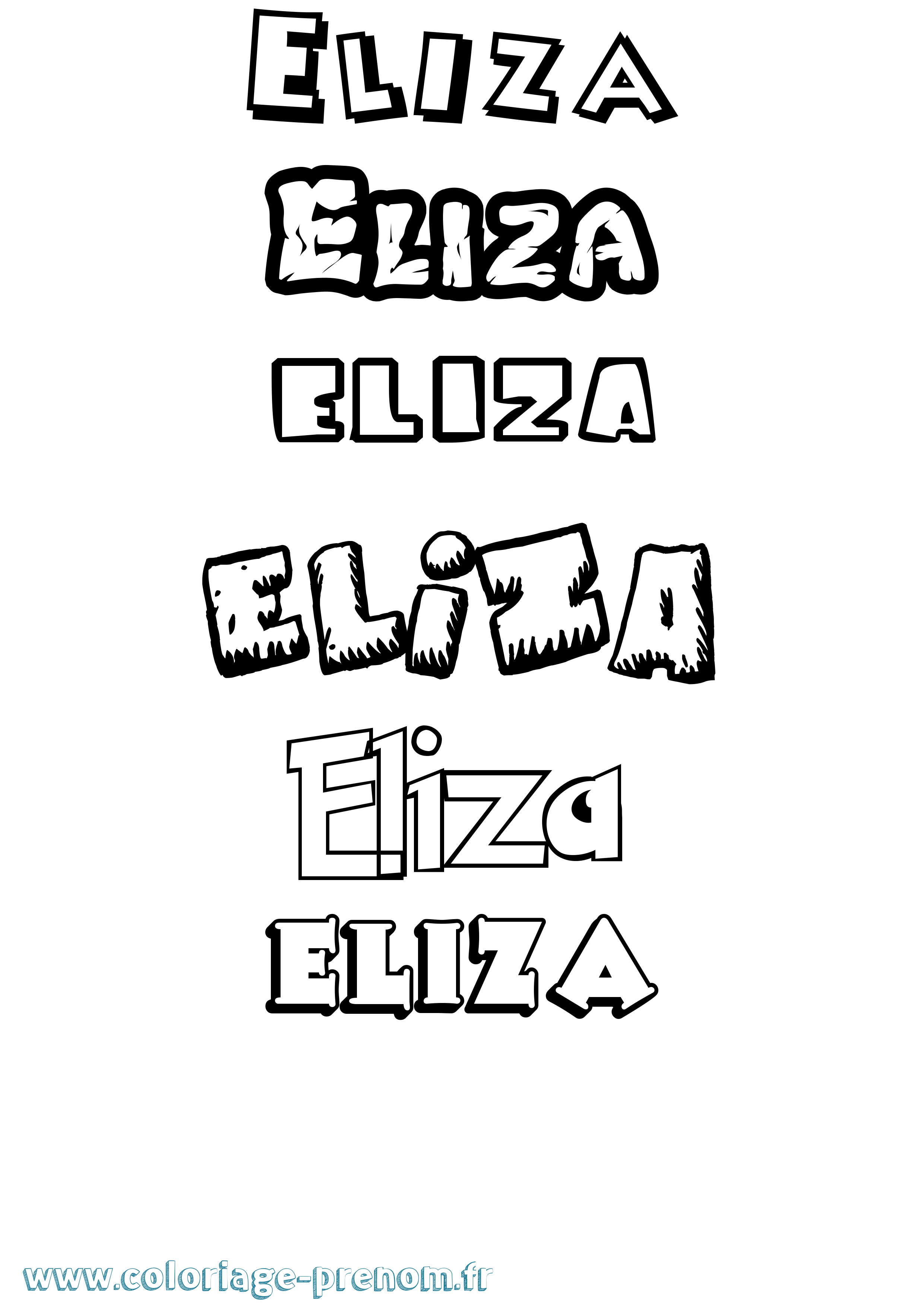 Coloriage prénom Eliza