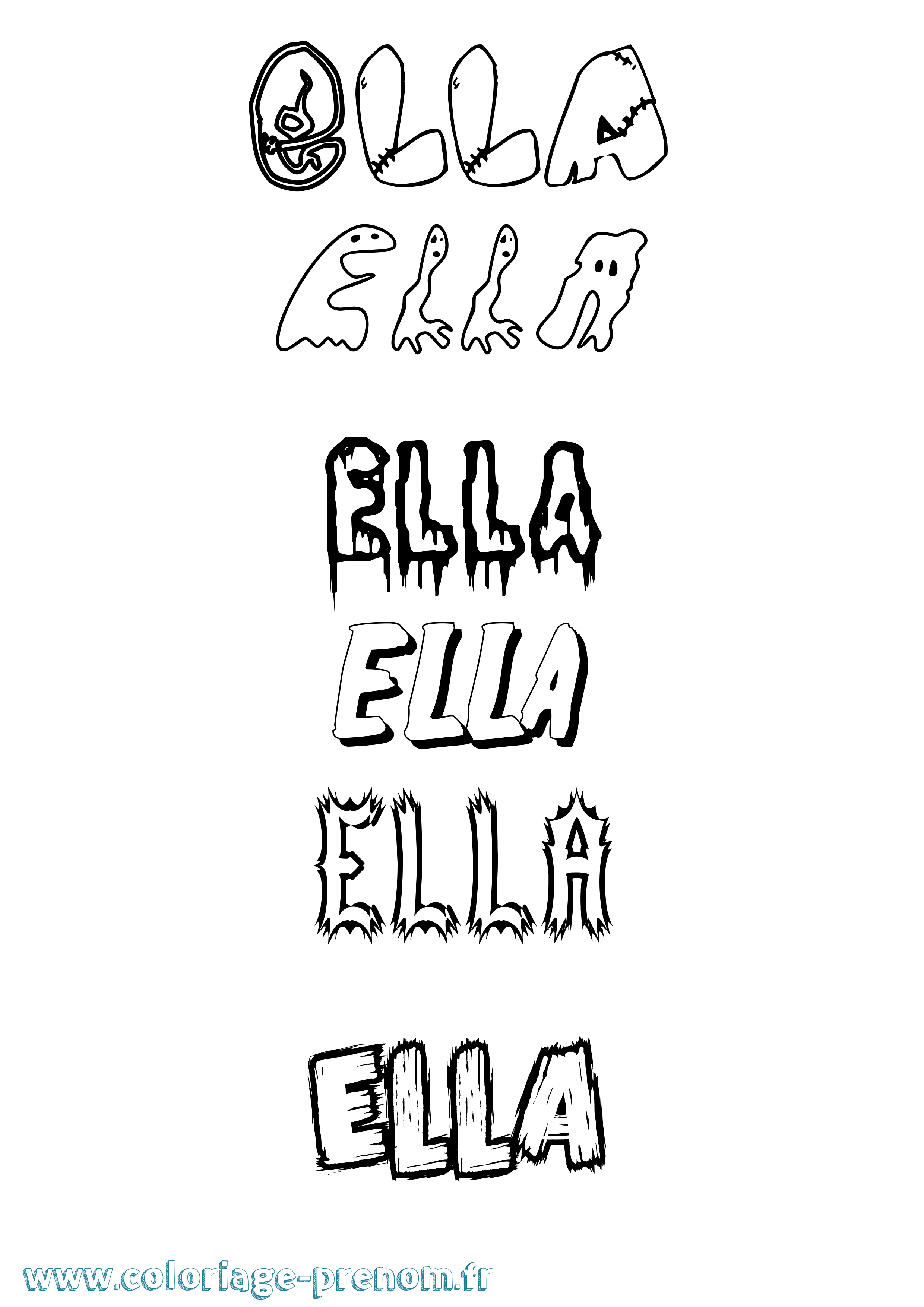 Coloriage prénom Ella Frisson
