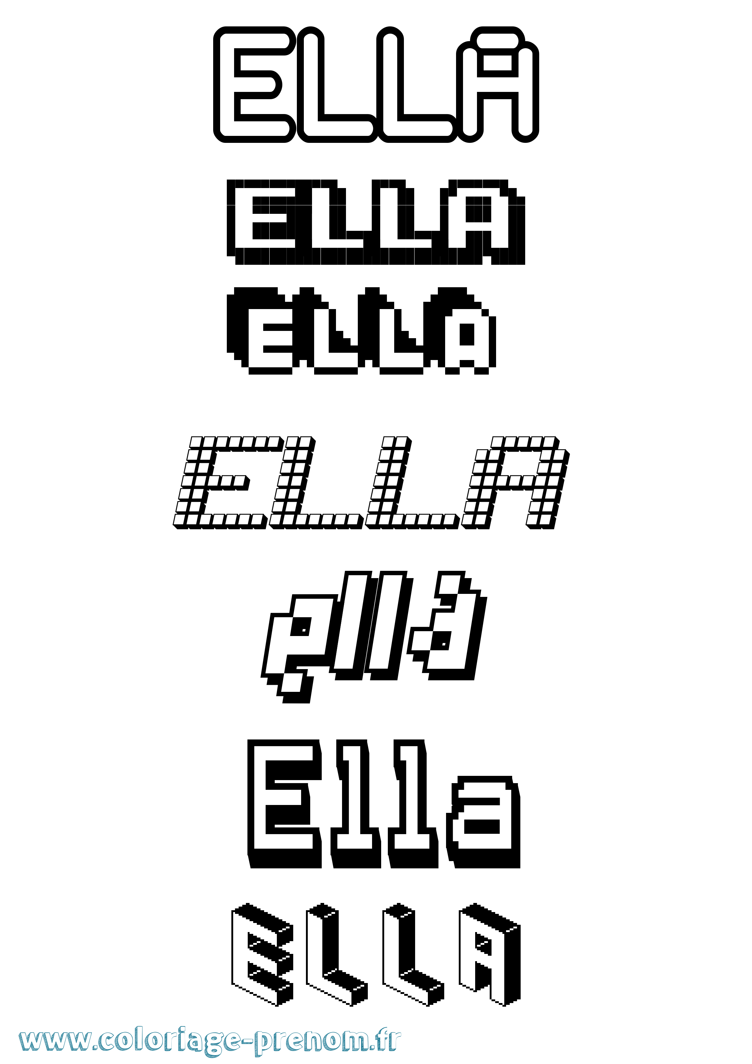 Coloriage prénom Ella