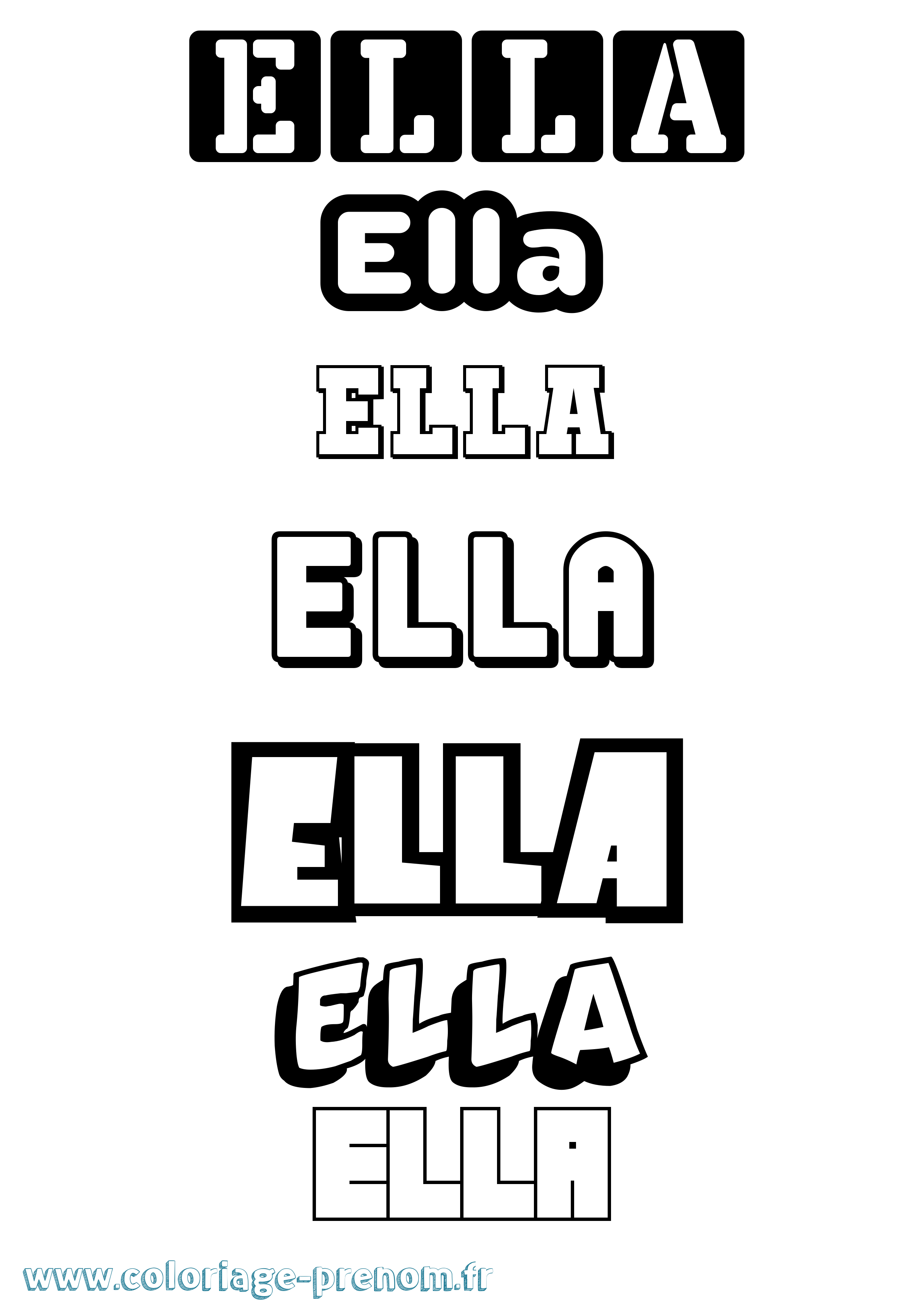 Coloriage prénom Ella