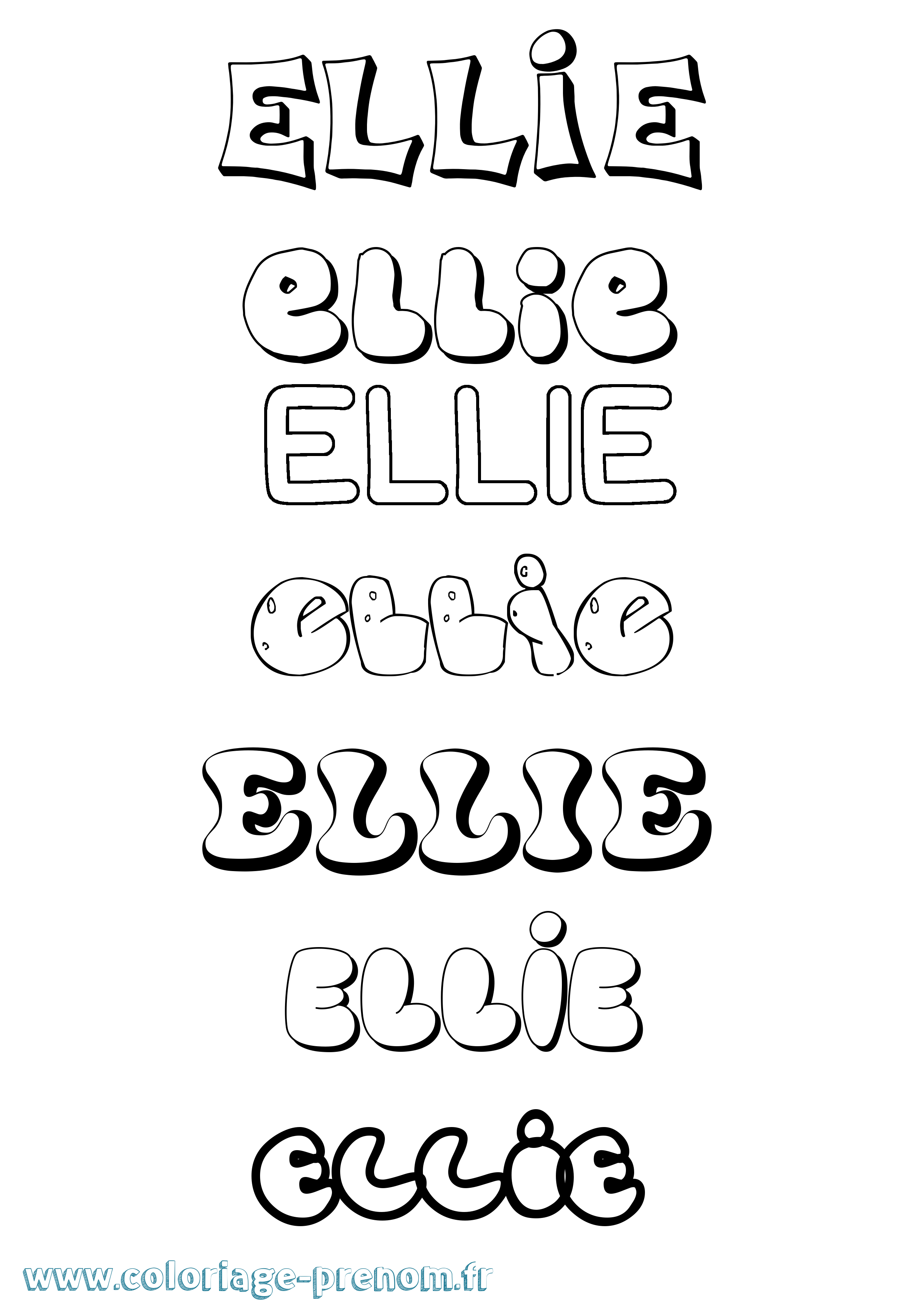 Coloriage Ellie Coloriage prénom Ellie