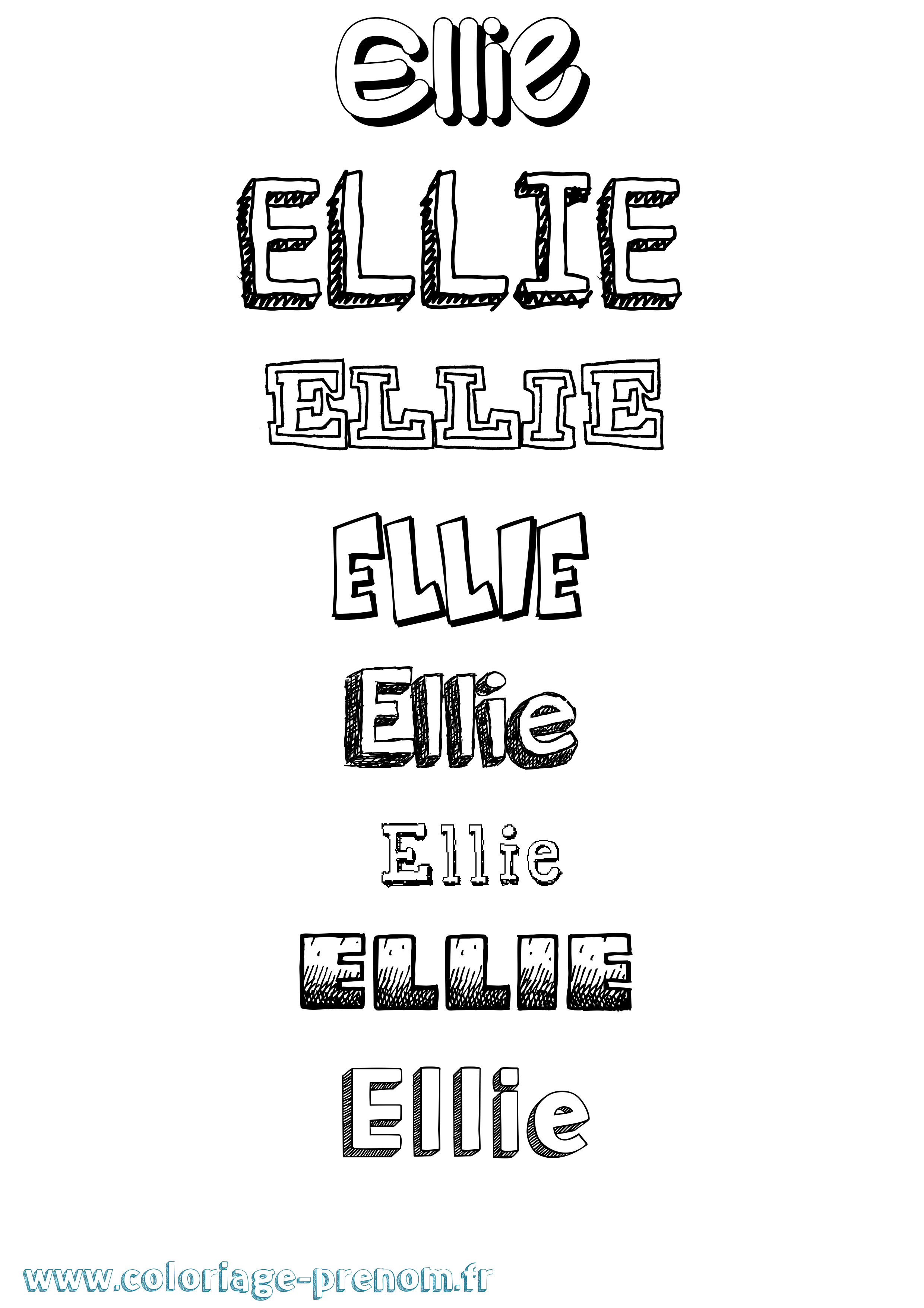 Coloriage prénom Ellie Dessiné