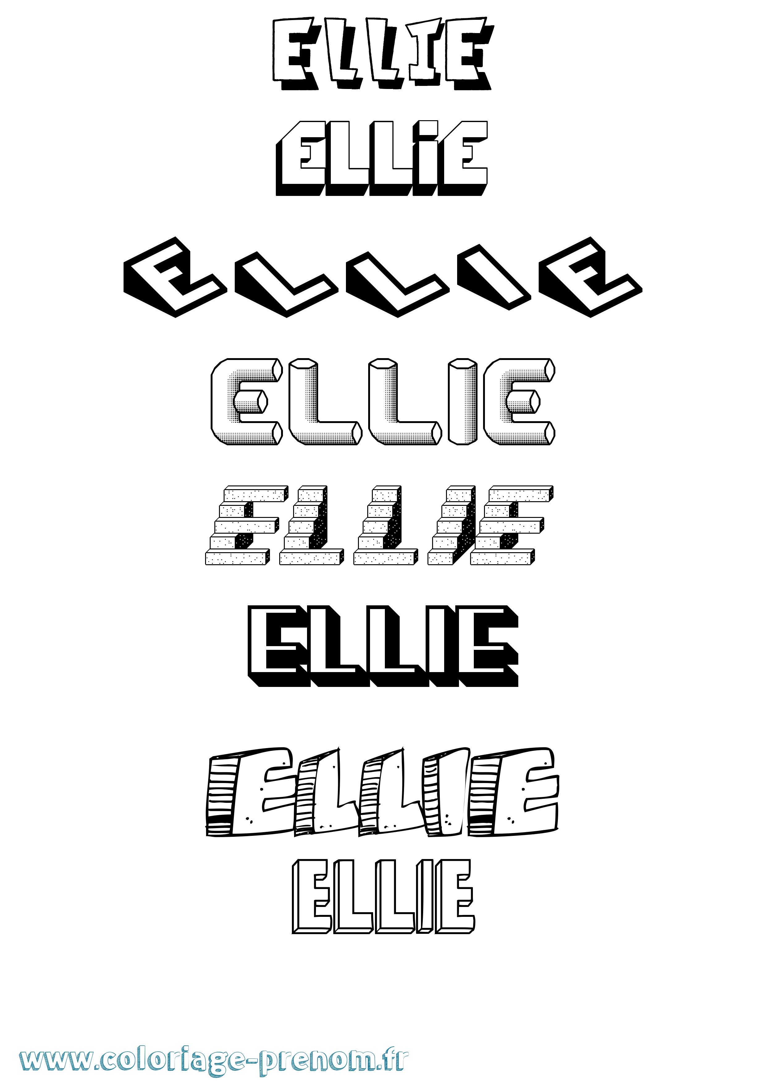 Coloriage Ellie Coloriage prénom Ellie