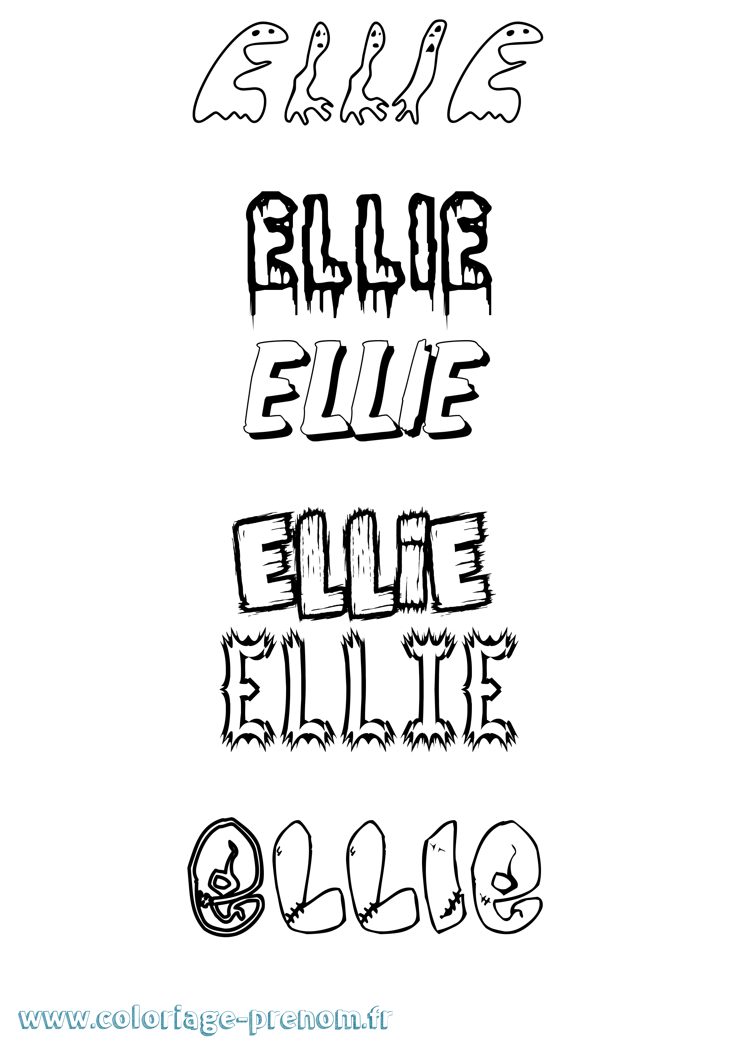 Coloriage Ellie Coloriage prénom Ellie