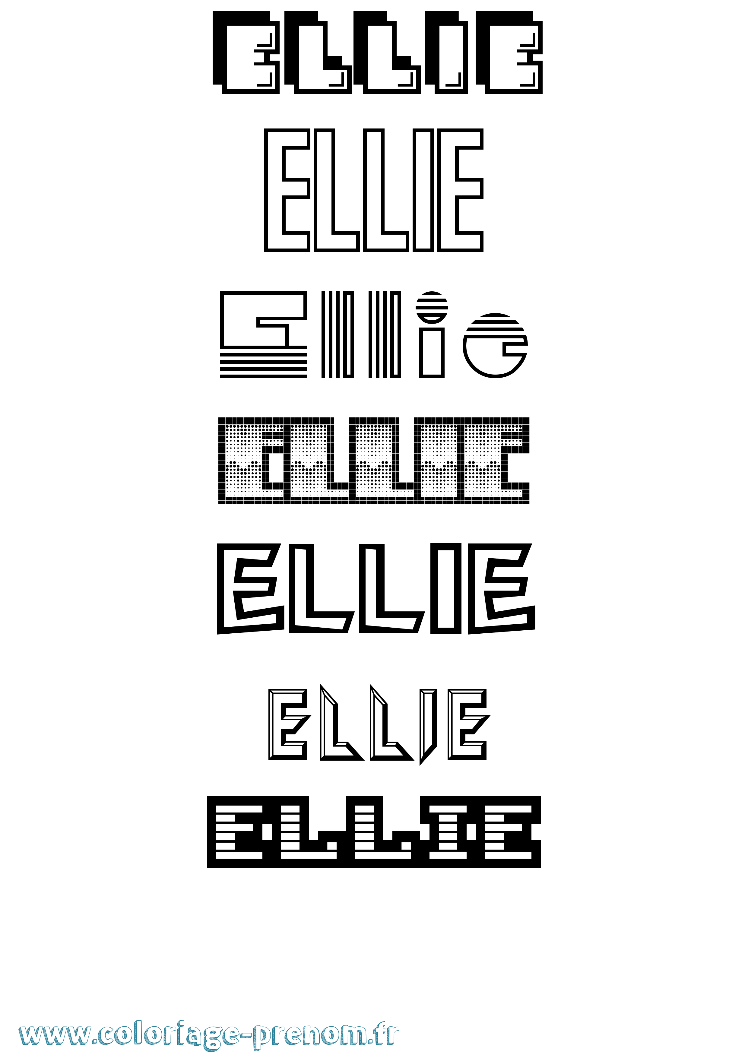 Coloriage Ellie Coloriage prénom Ellie