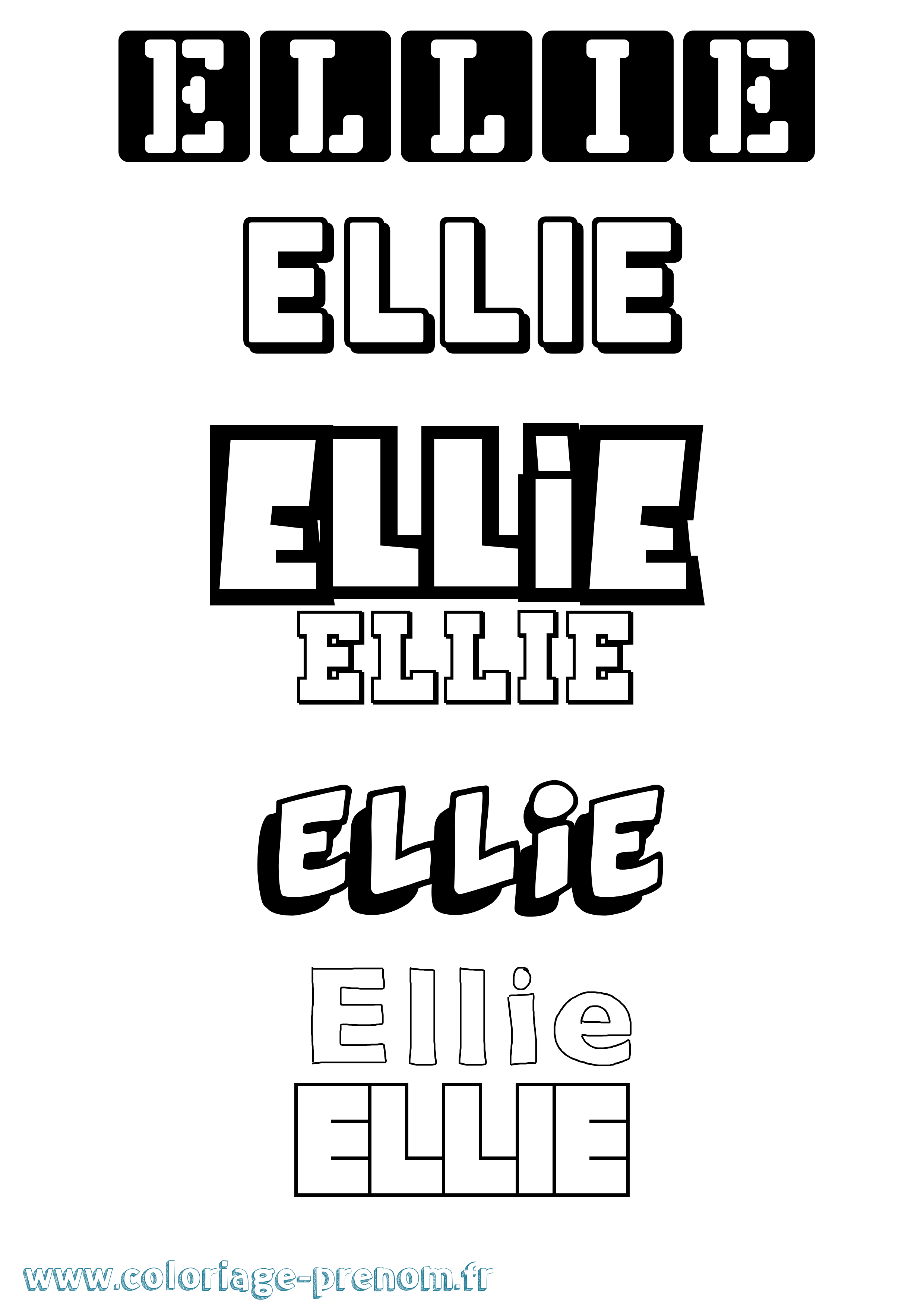 Coloriage prénom Ellie Simple