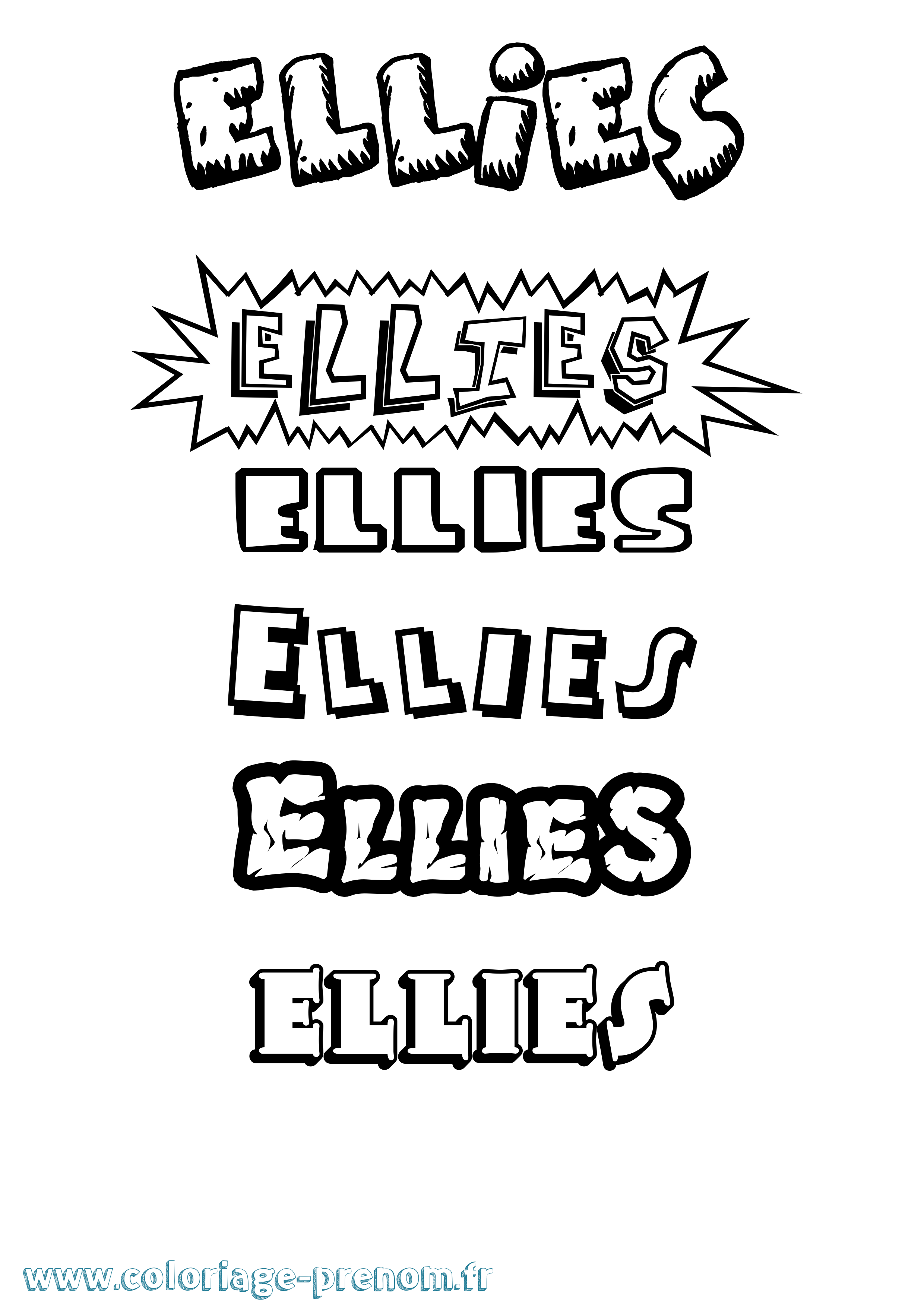 Coloriage prénom Ellies Dessin Animé