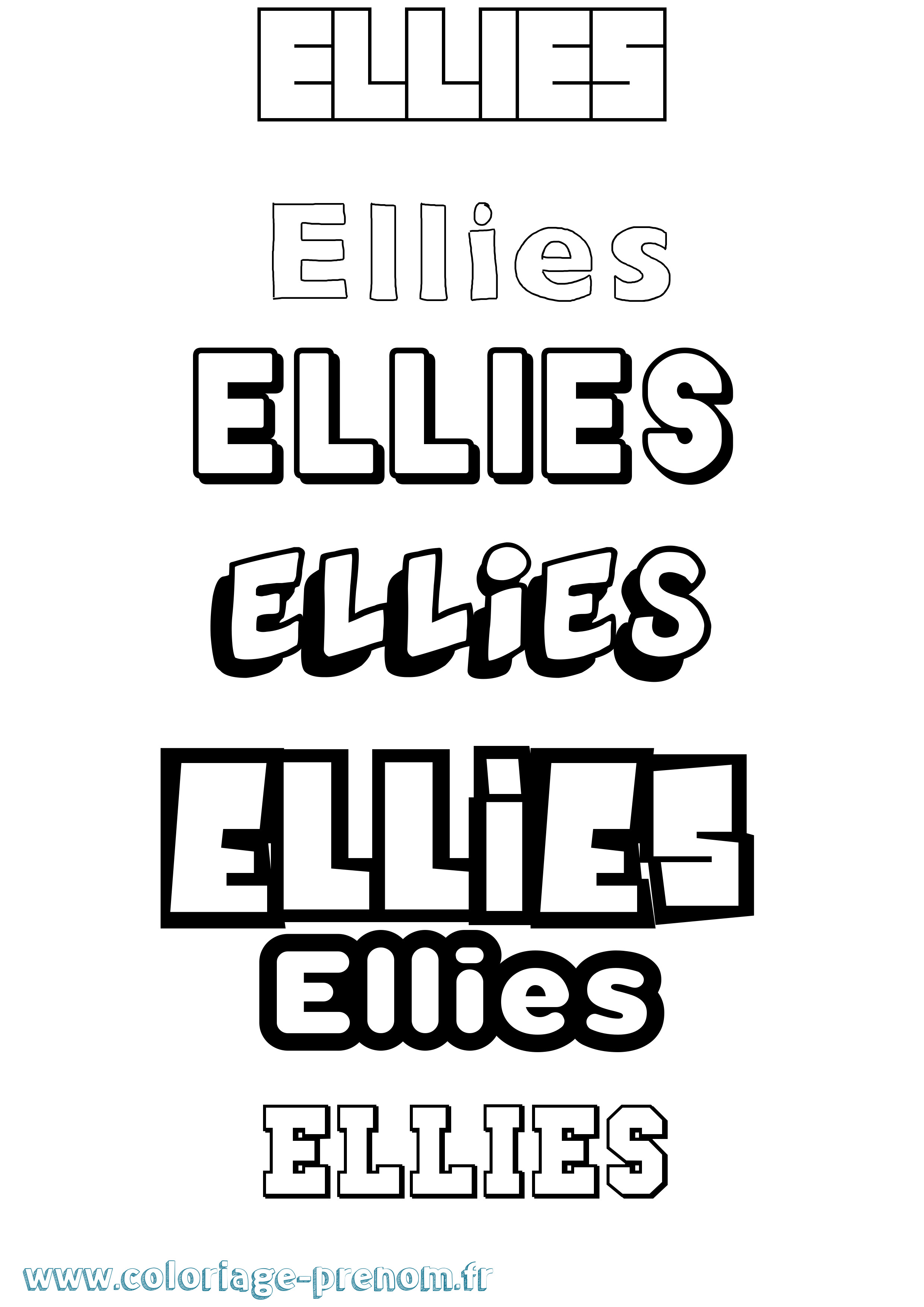 Coloriage prénom Ellies Simple