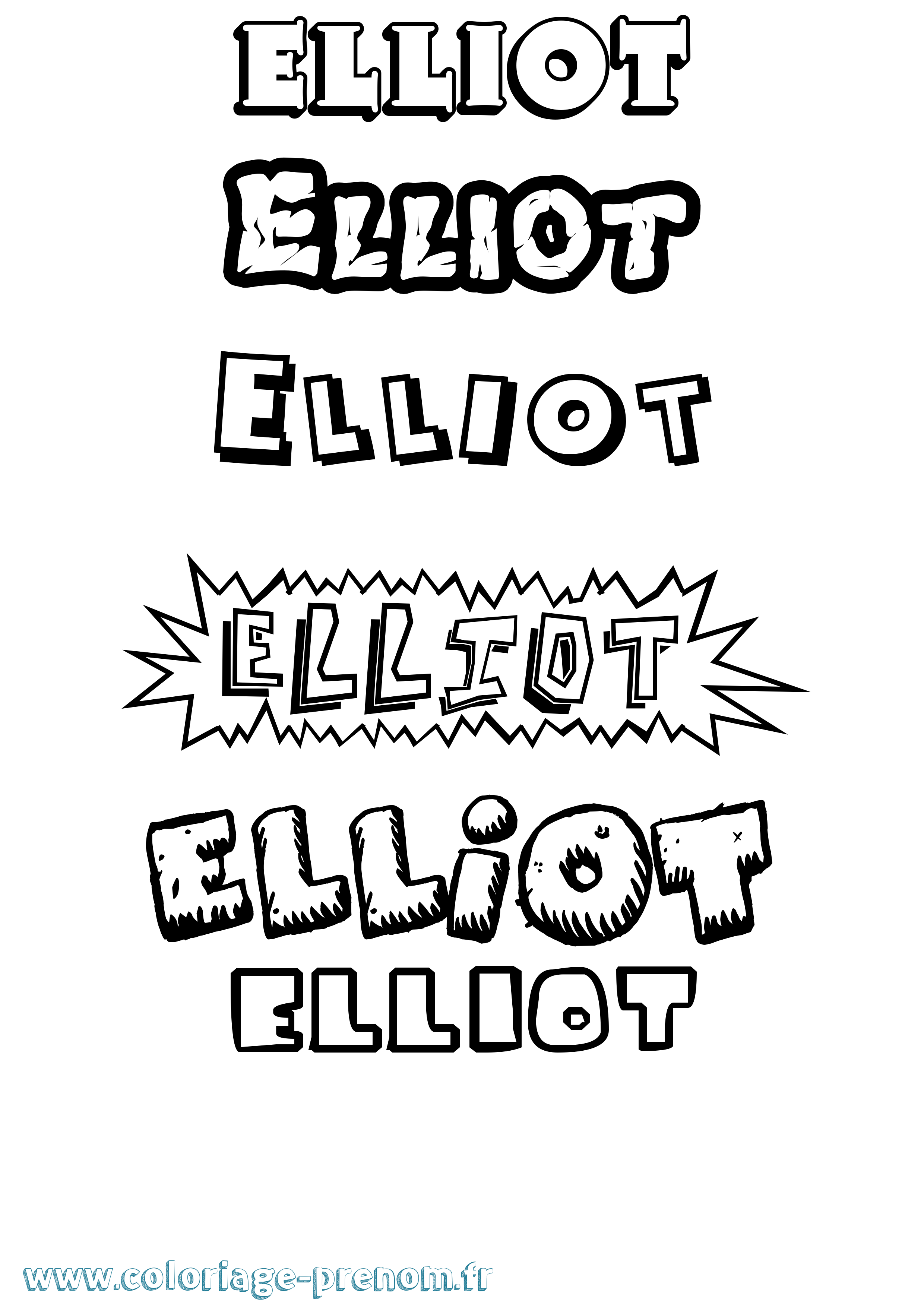 Coloriage prénom Elliot