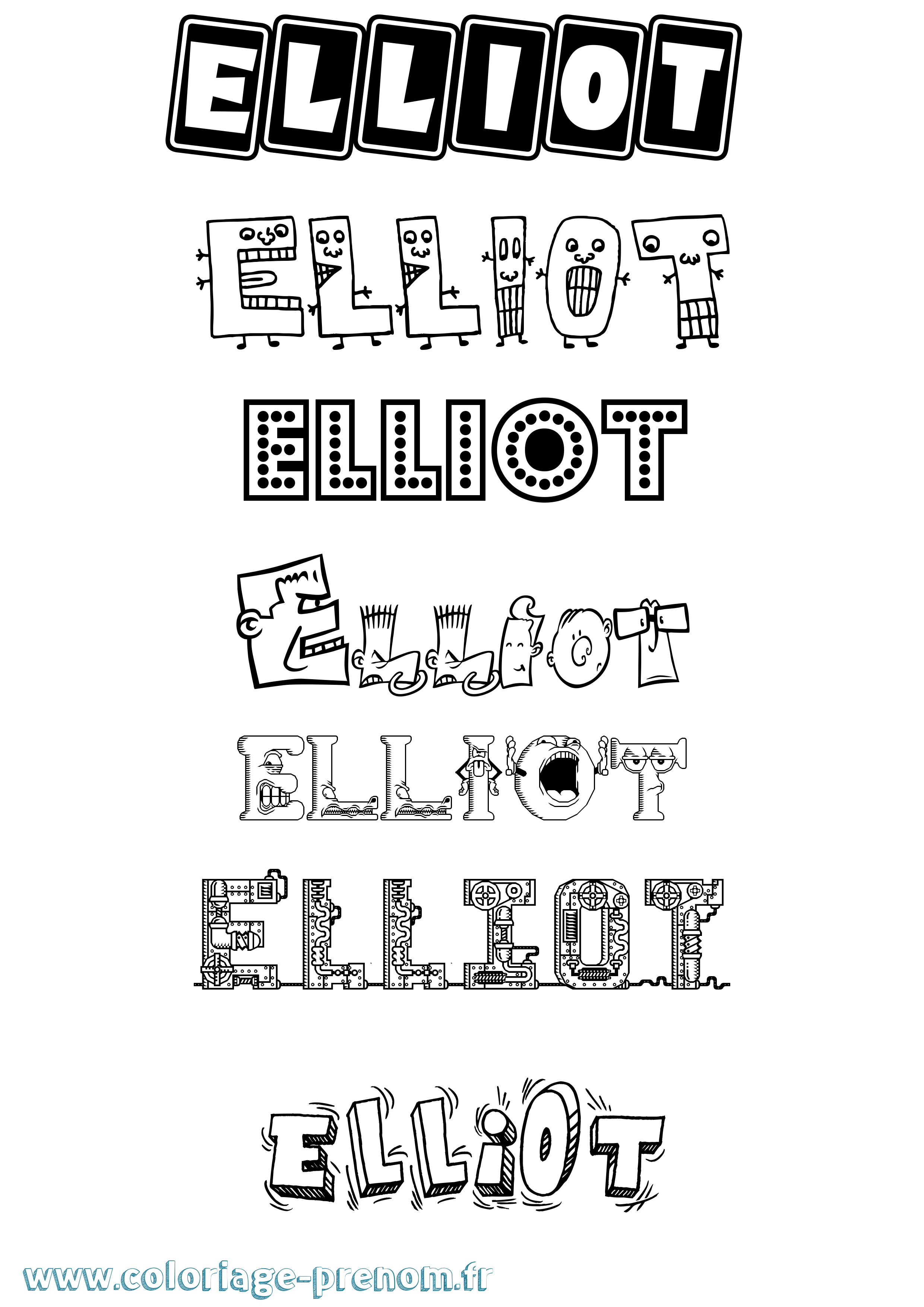 Coloriage prénom Elliot