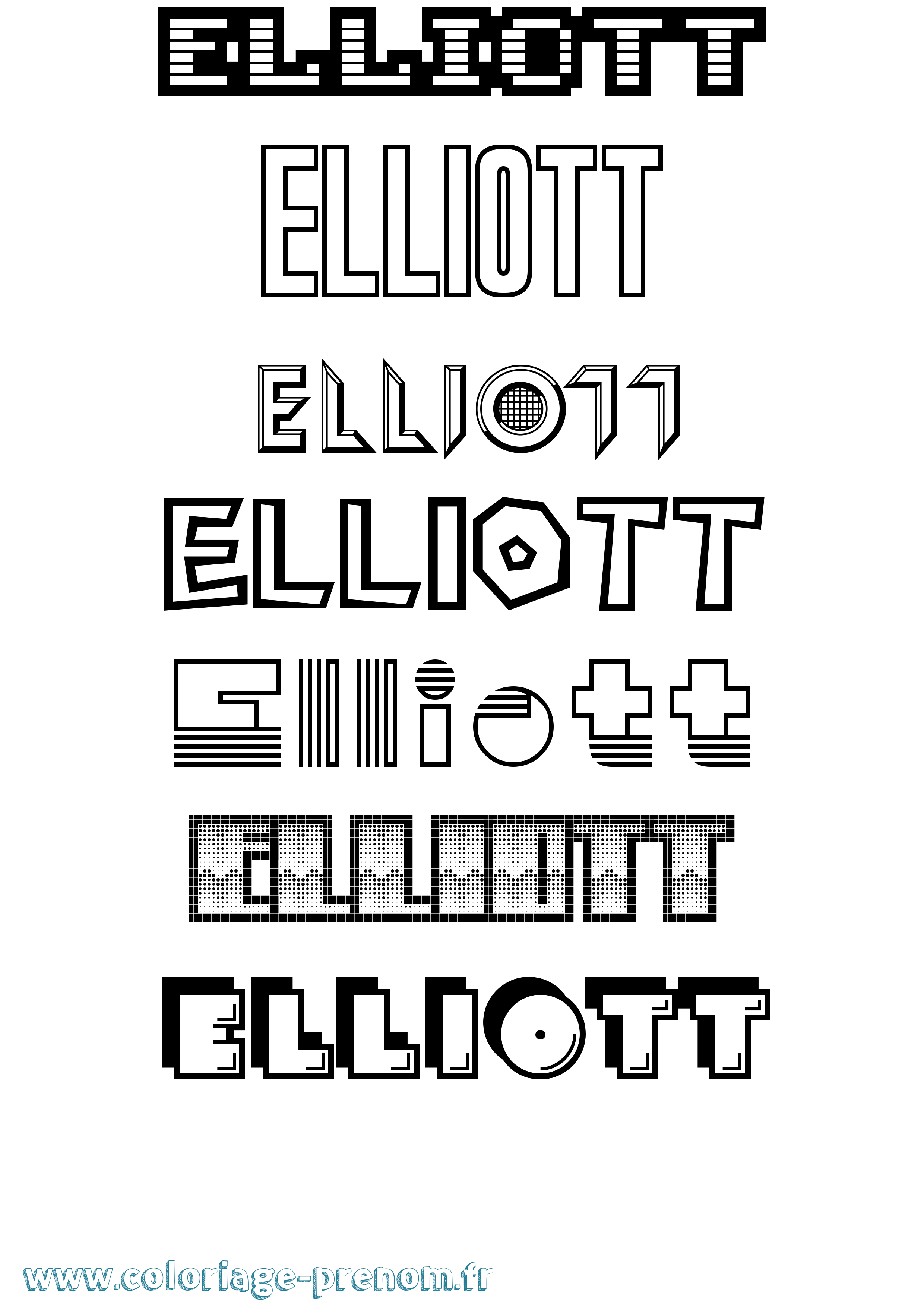 Coloriage prénom Elliott Jeux Vidéos