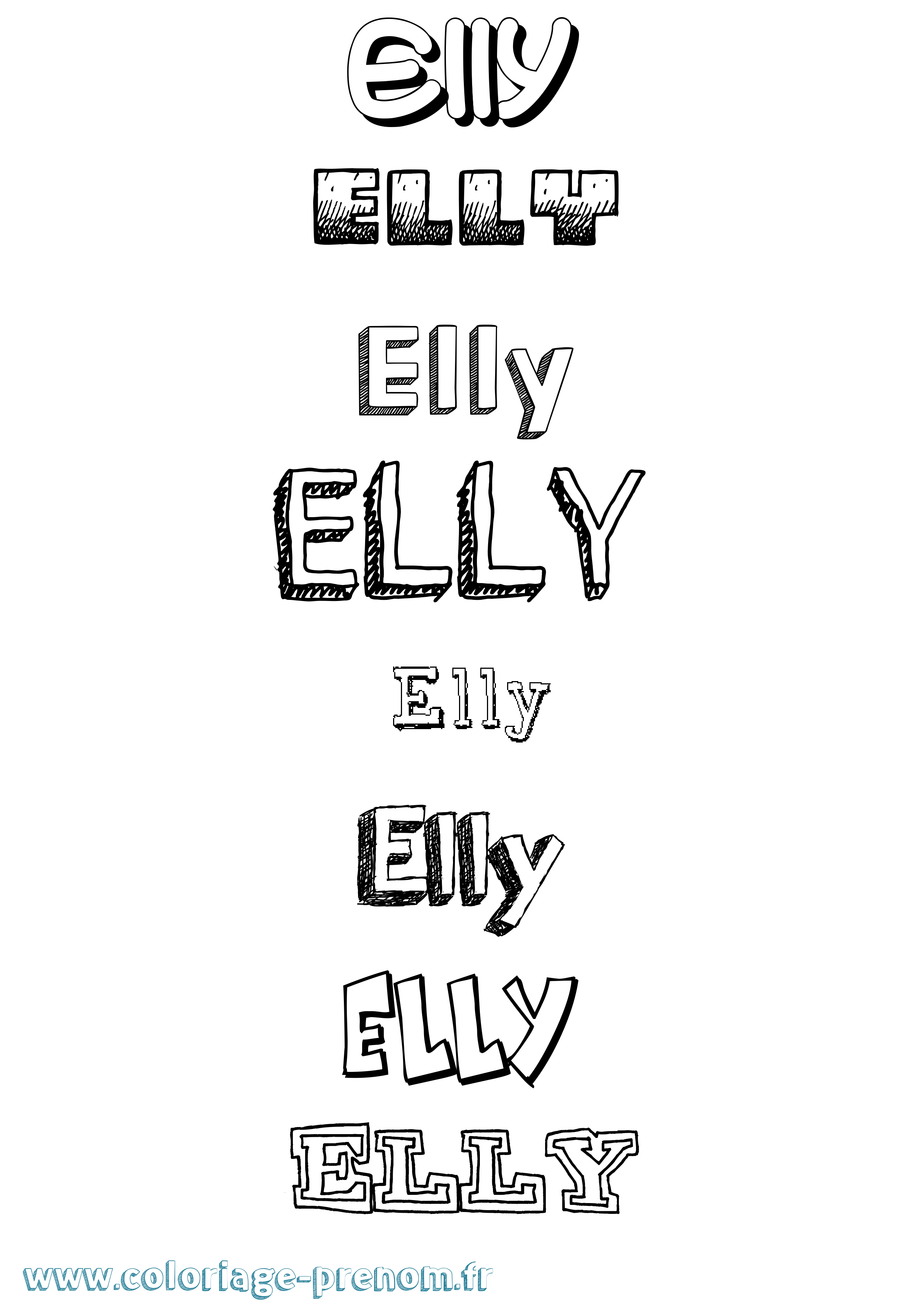 Coloriage prénom Elly Dessiné