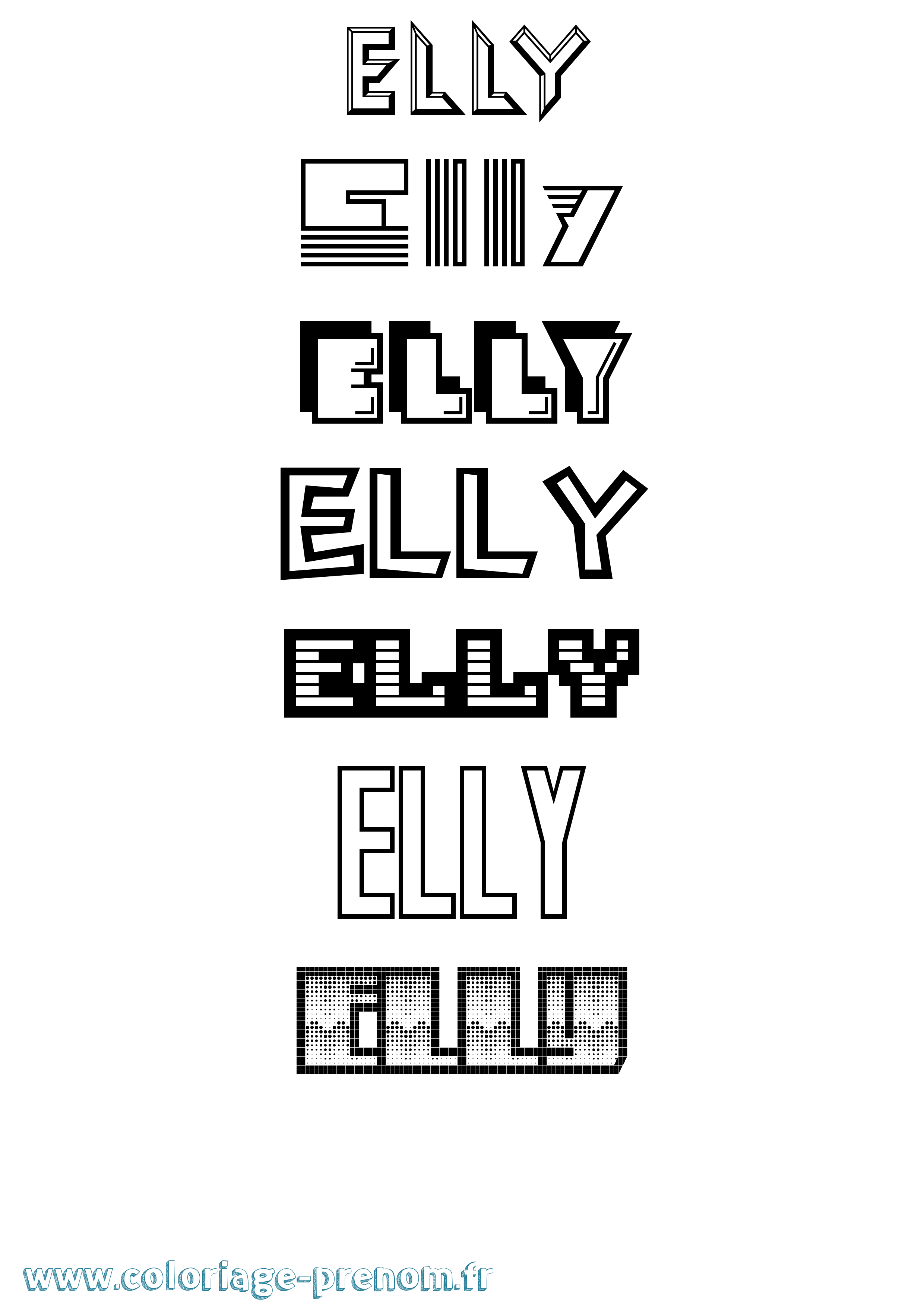 Coloriage prénom Elly Jeux Vidéos