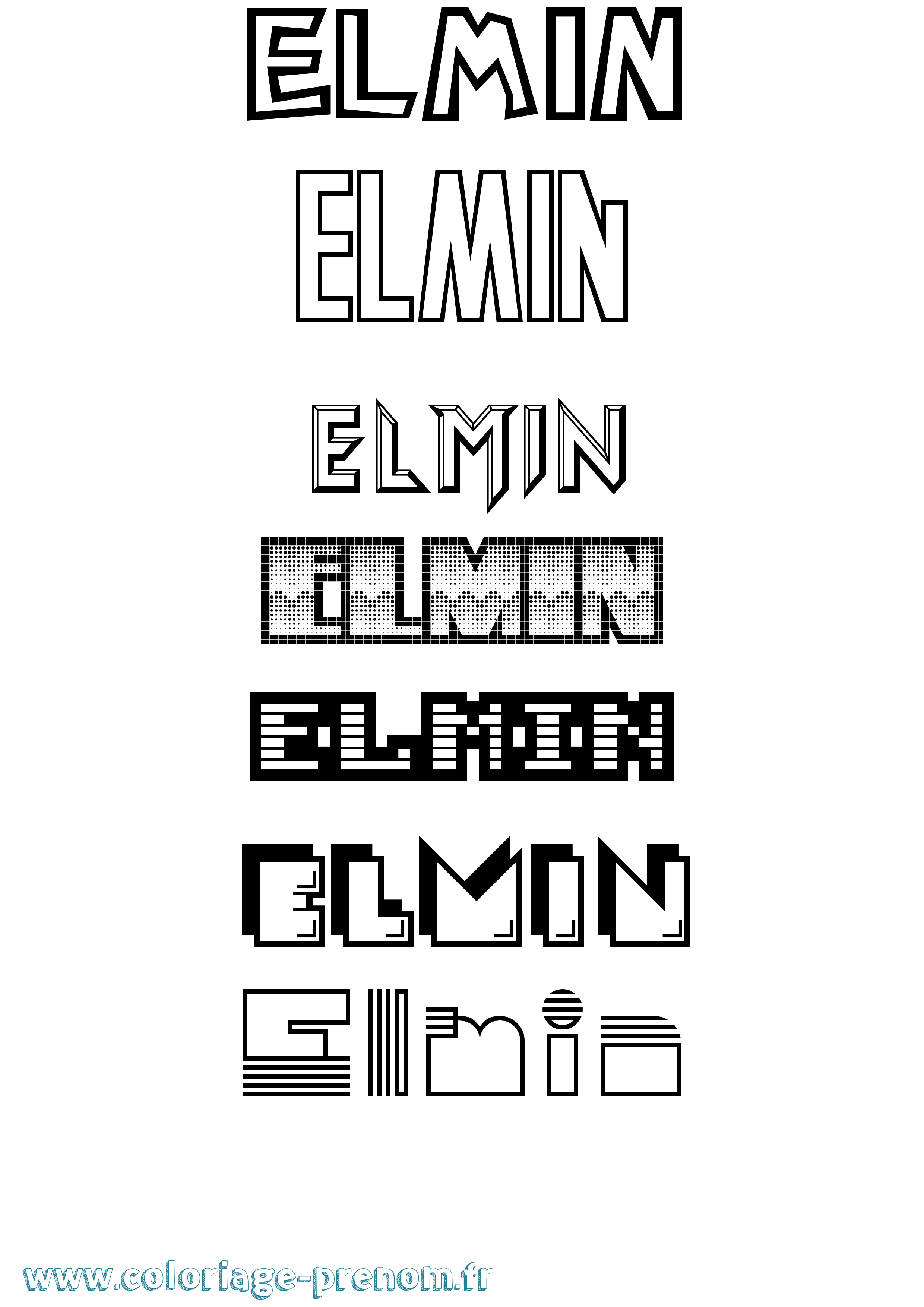 Coloriage prénom Elmin Jeux Vidéos