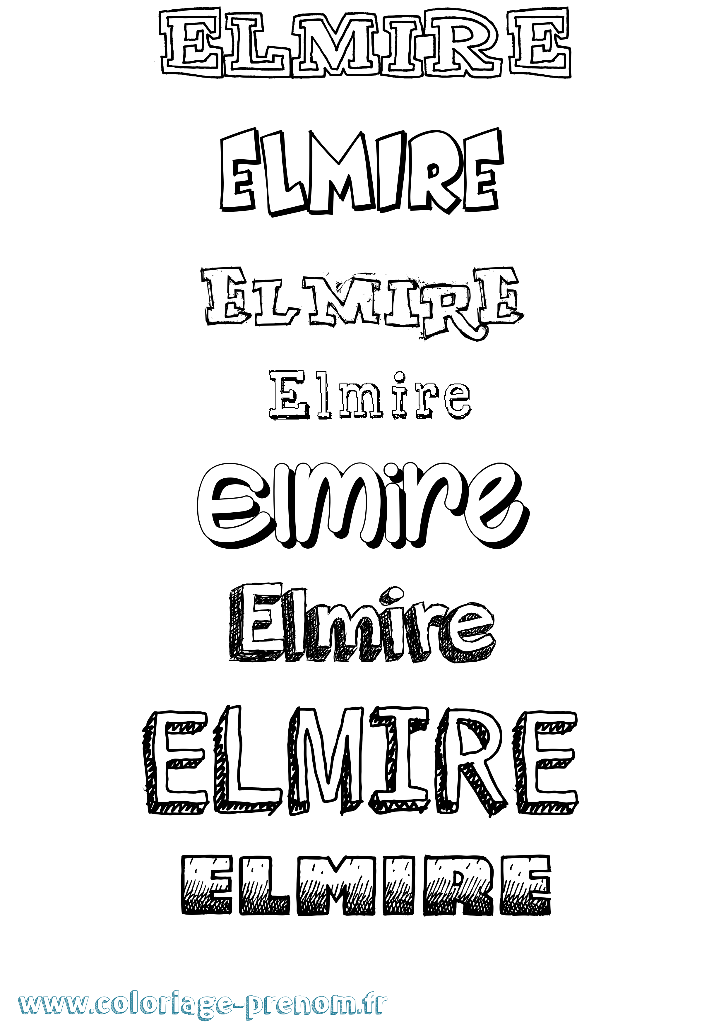 Coloriage prénom Elmire Dessiné