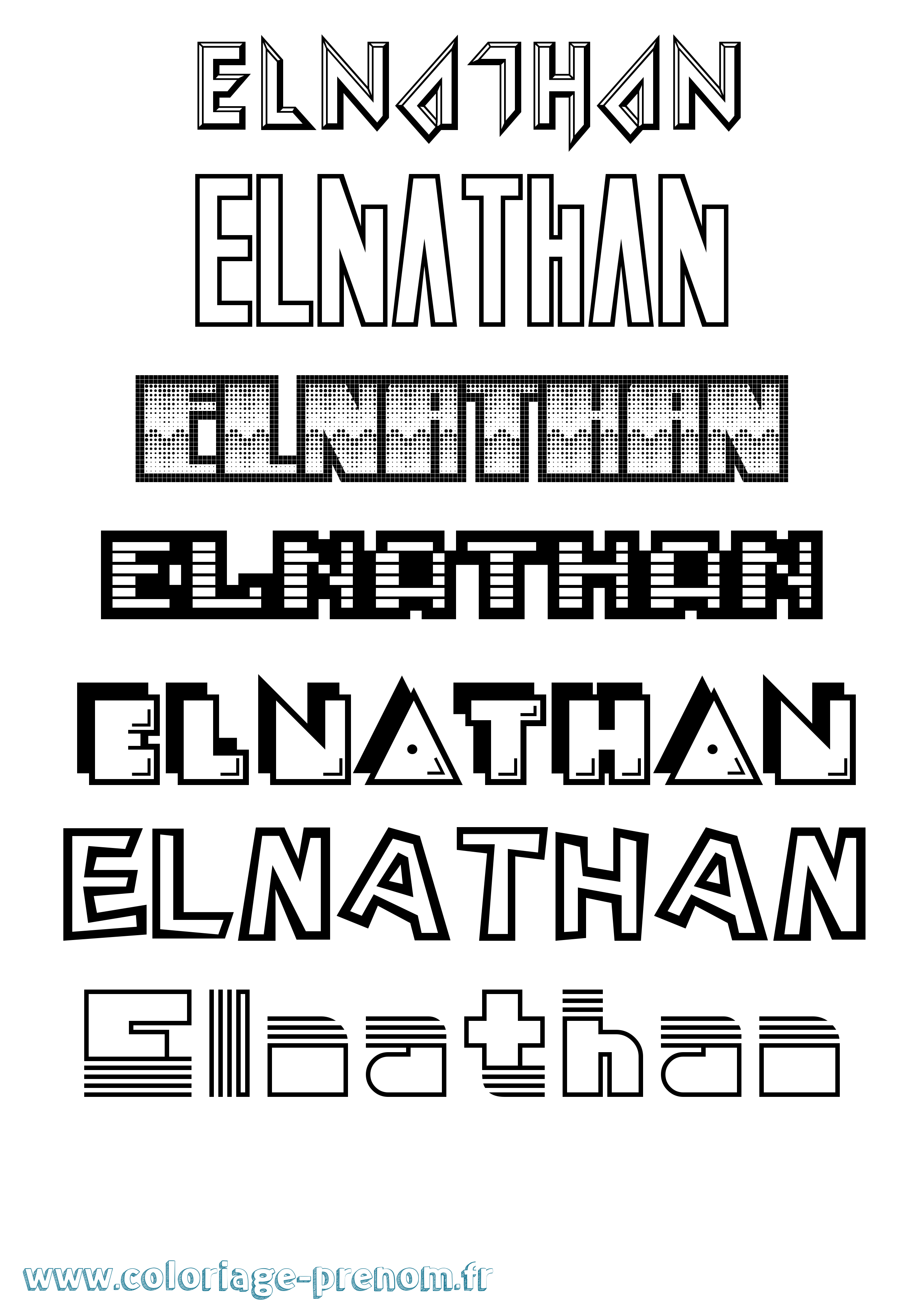 Coloriage prénom Elnathan Jeux Vidéos