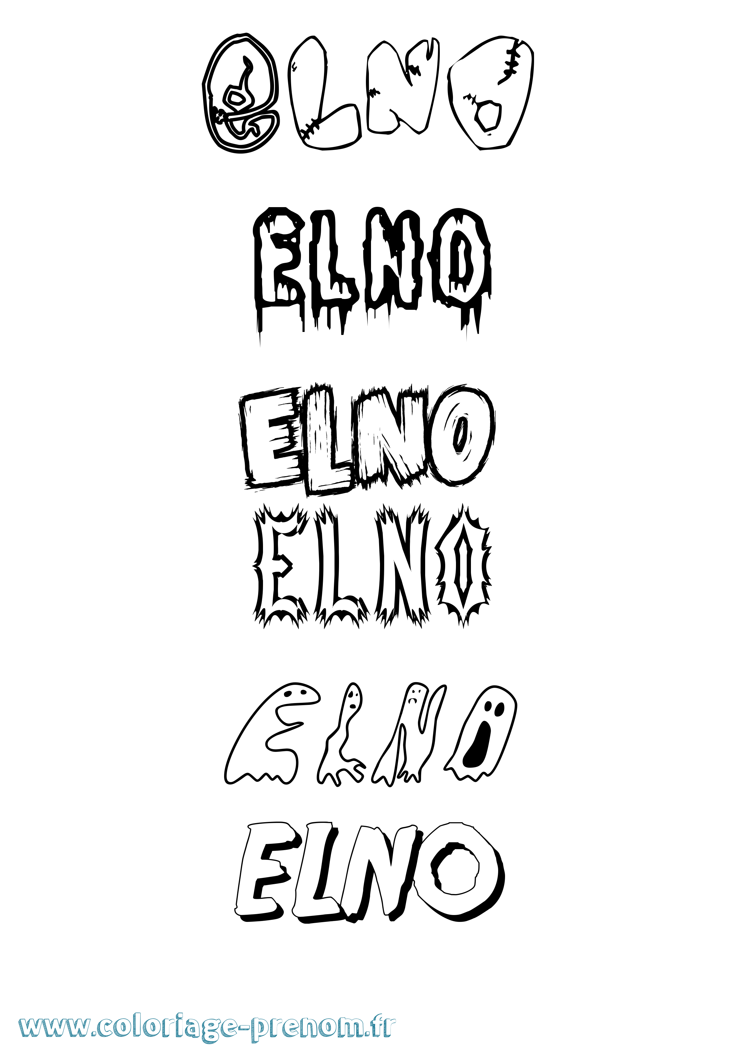 Coloriage prénom Elno Frisson