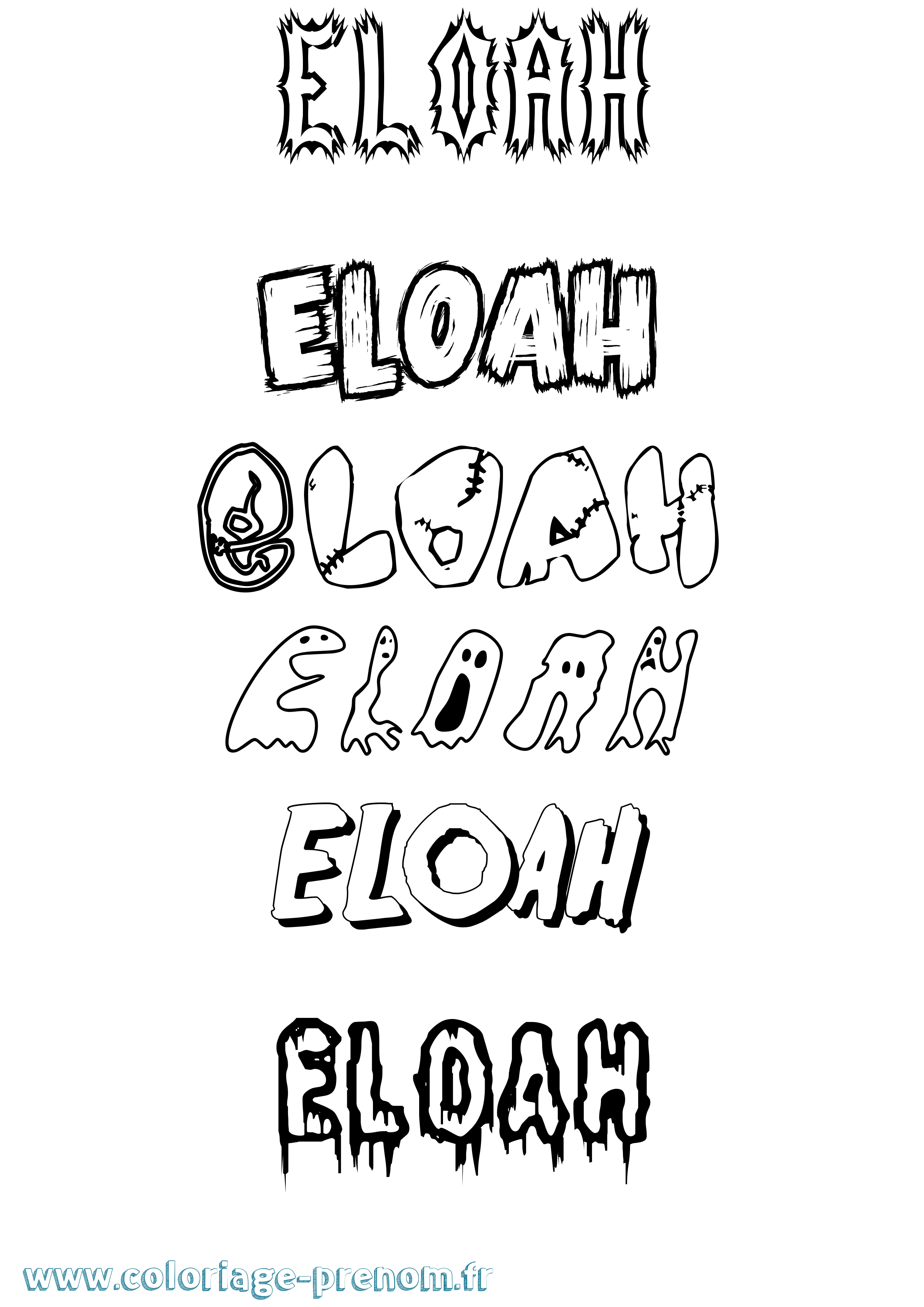 Coloriage prénom Eloah Frisson
