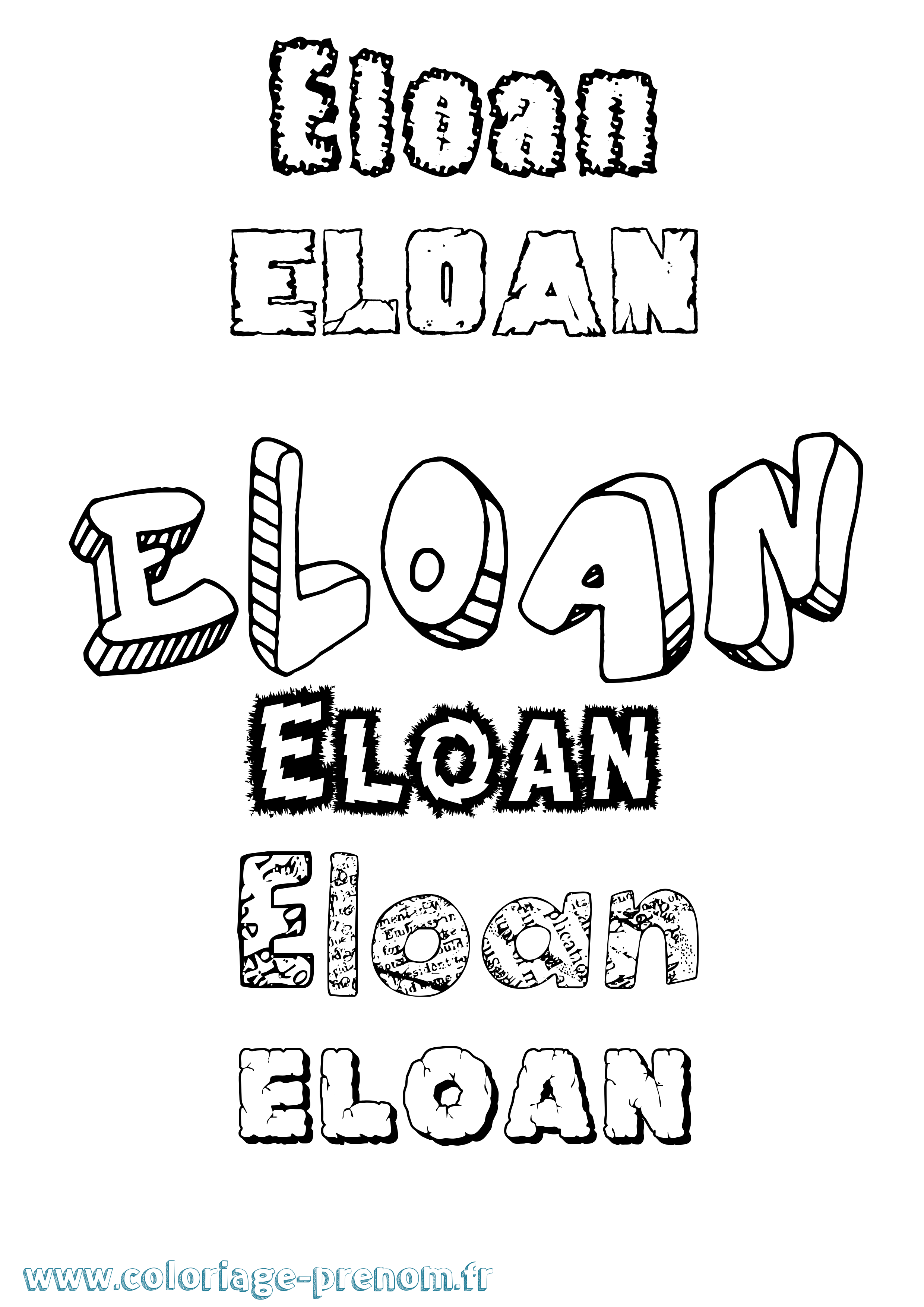 Coloriage prénom Eloan
