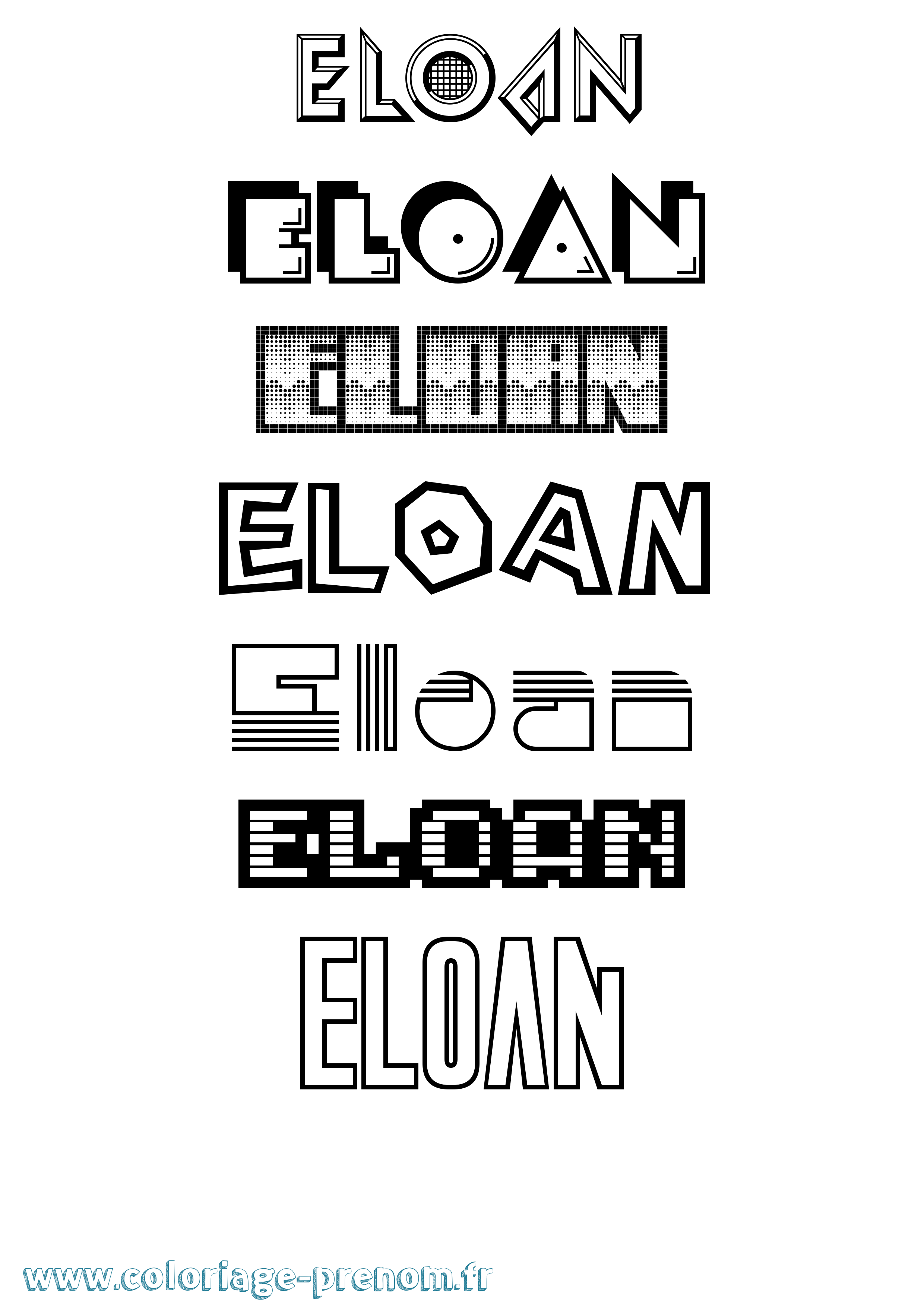Coloriage prénom Eloan