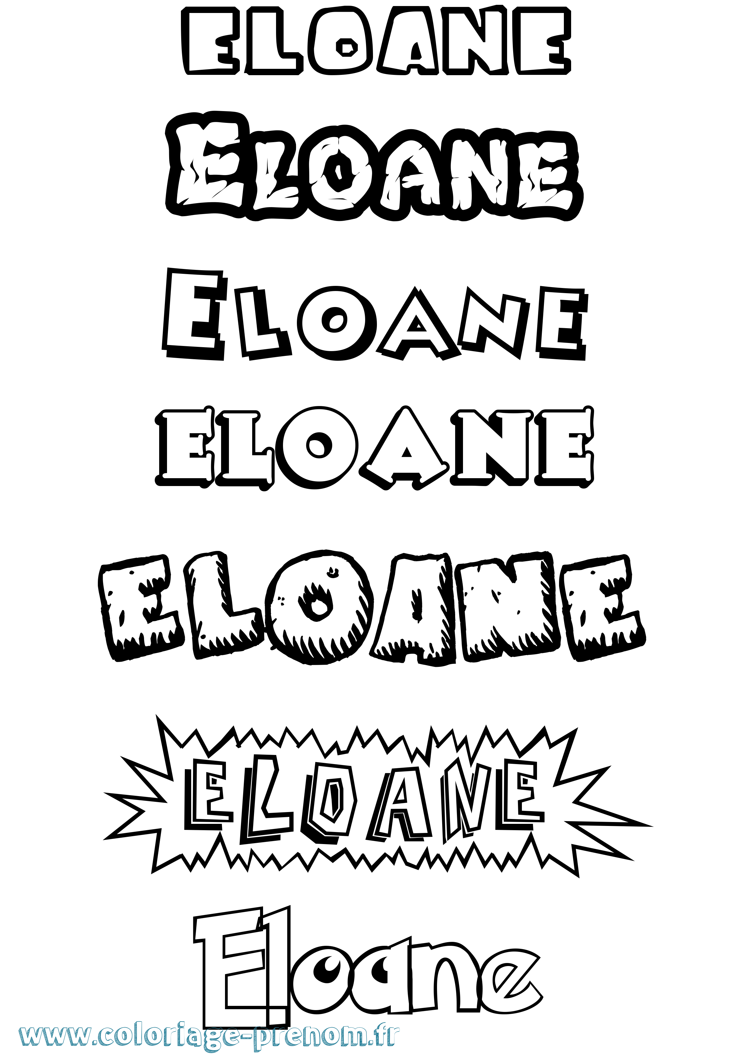 Coloriage Eloane Dessin Animé Coloriage prénom Eloane Dessin Animé
