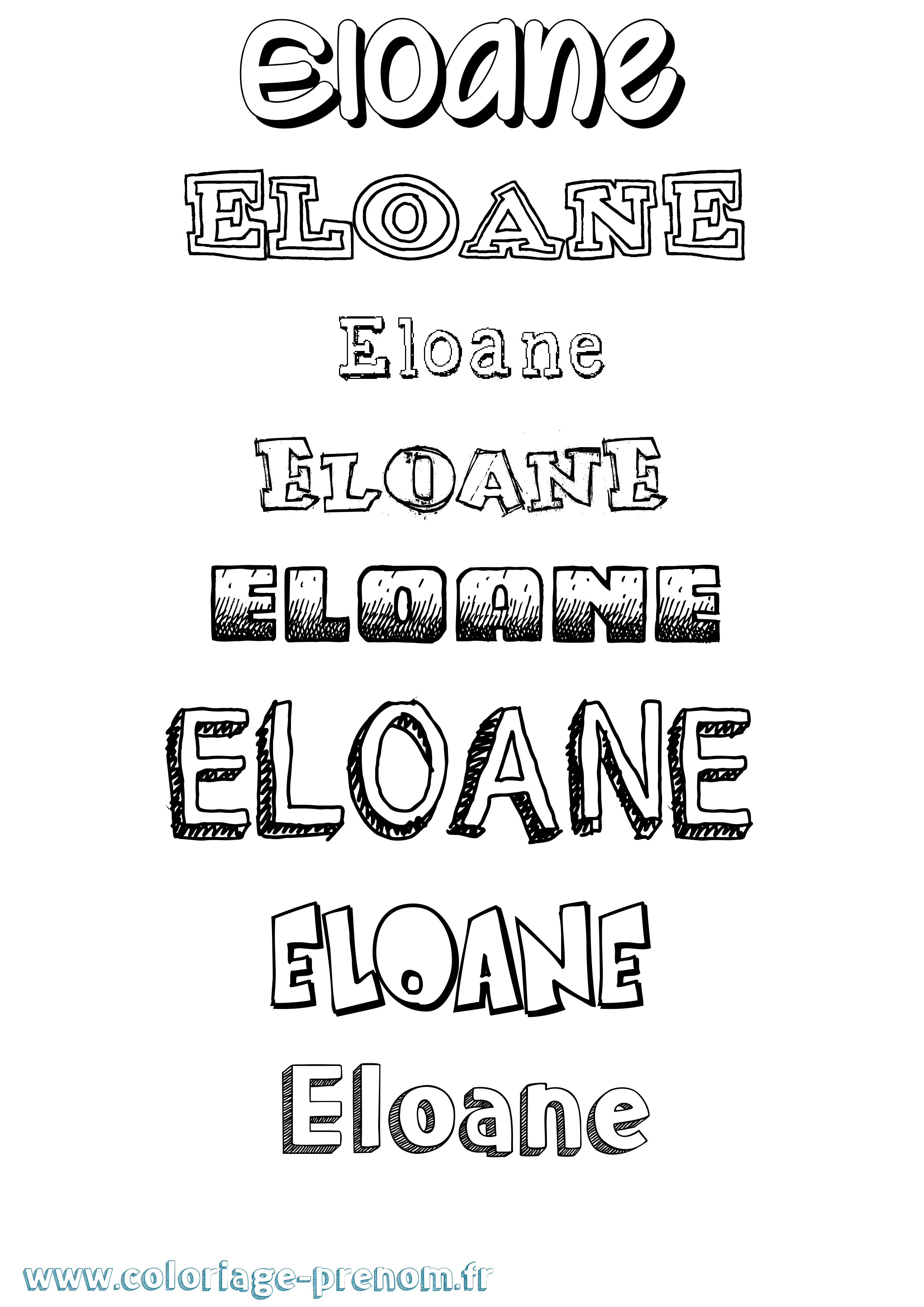 Coloriage prénom Eloane Dessiné