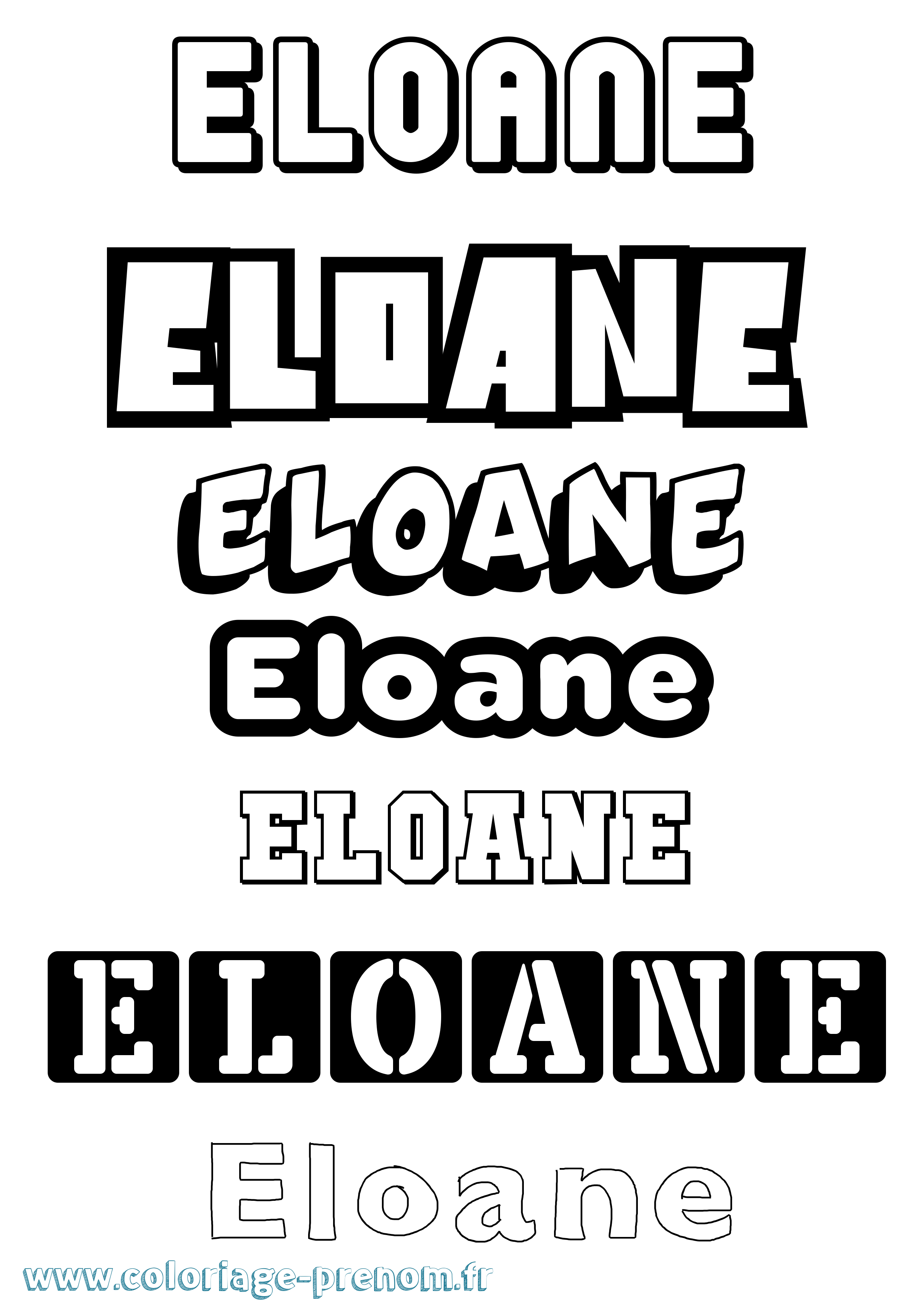Coloriage Eloane Simple Coloriage prénom Eloane Simple