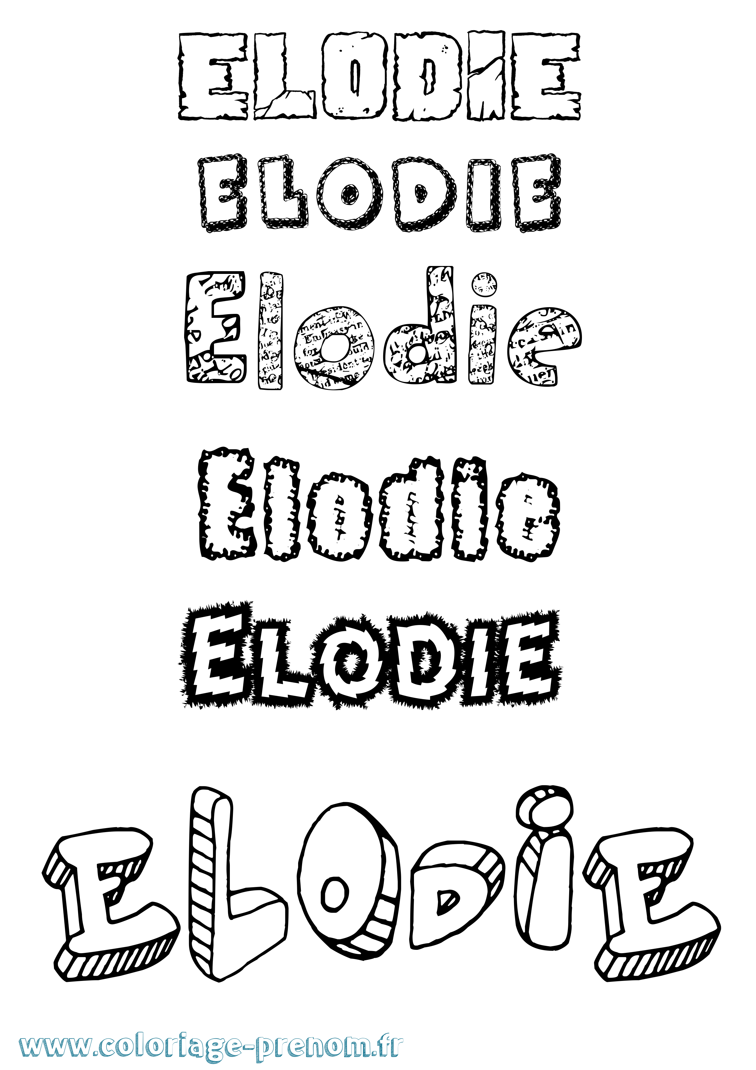 Coloriage prénom Elodie