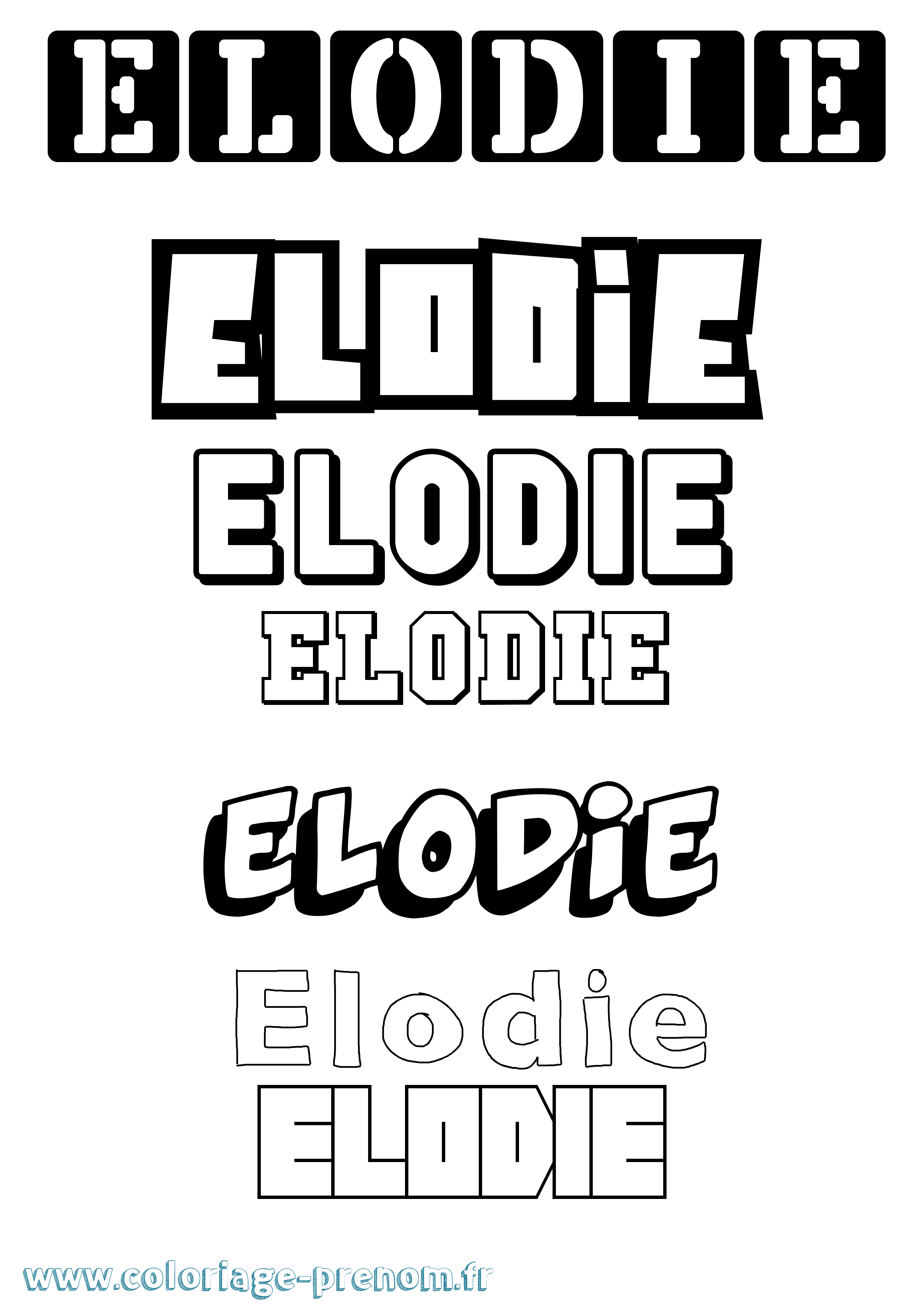 Coloriage prénom Elodie