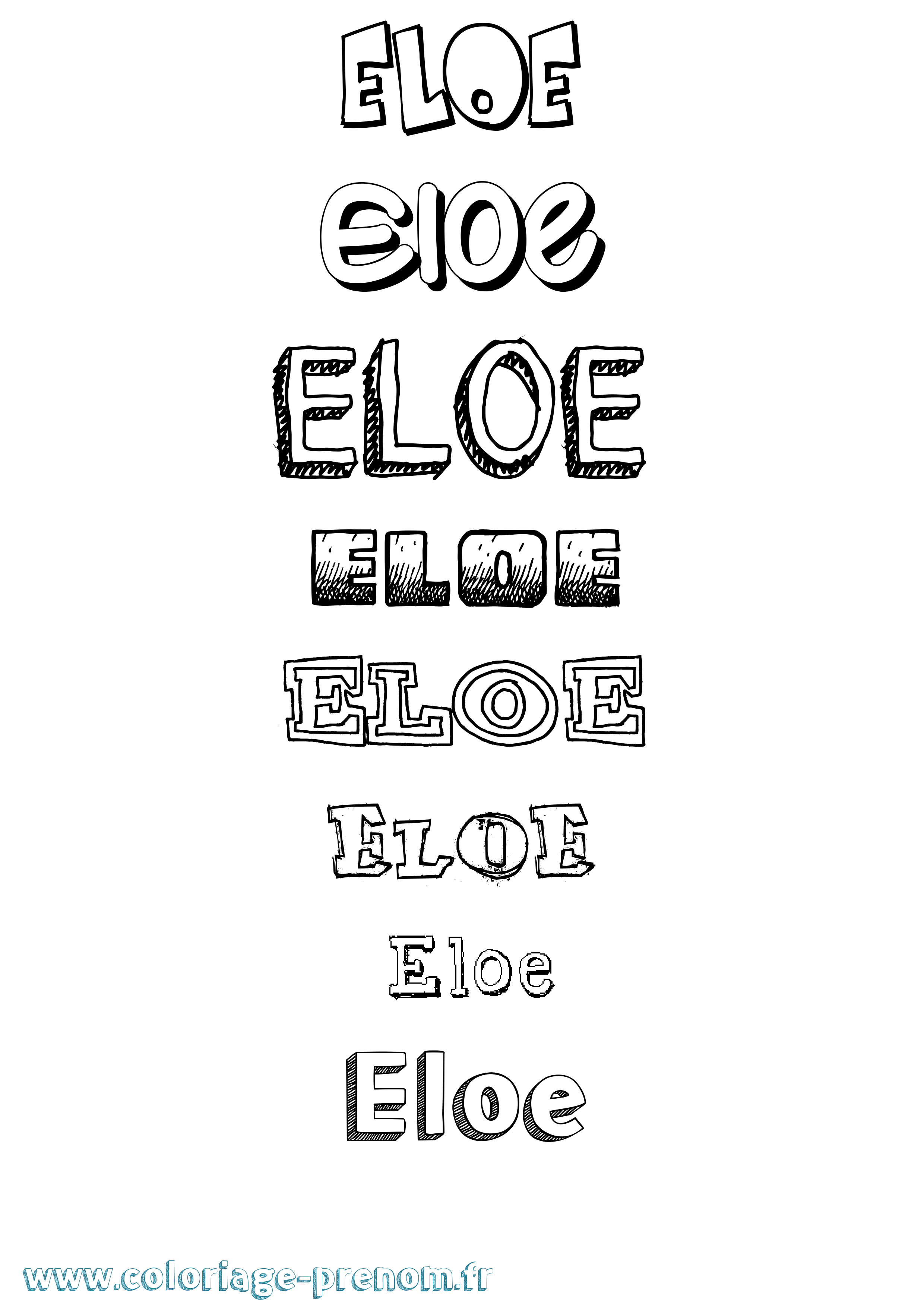 Coloriage prénom Eloe Dessiné