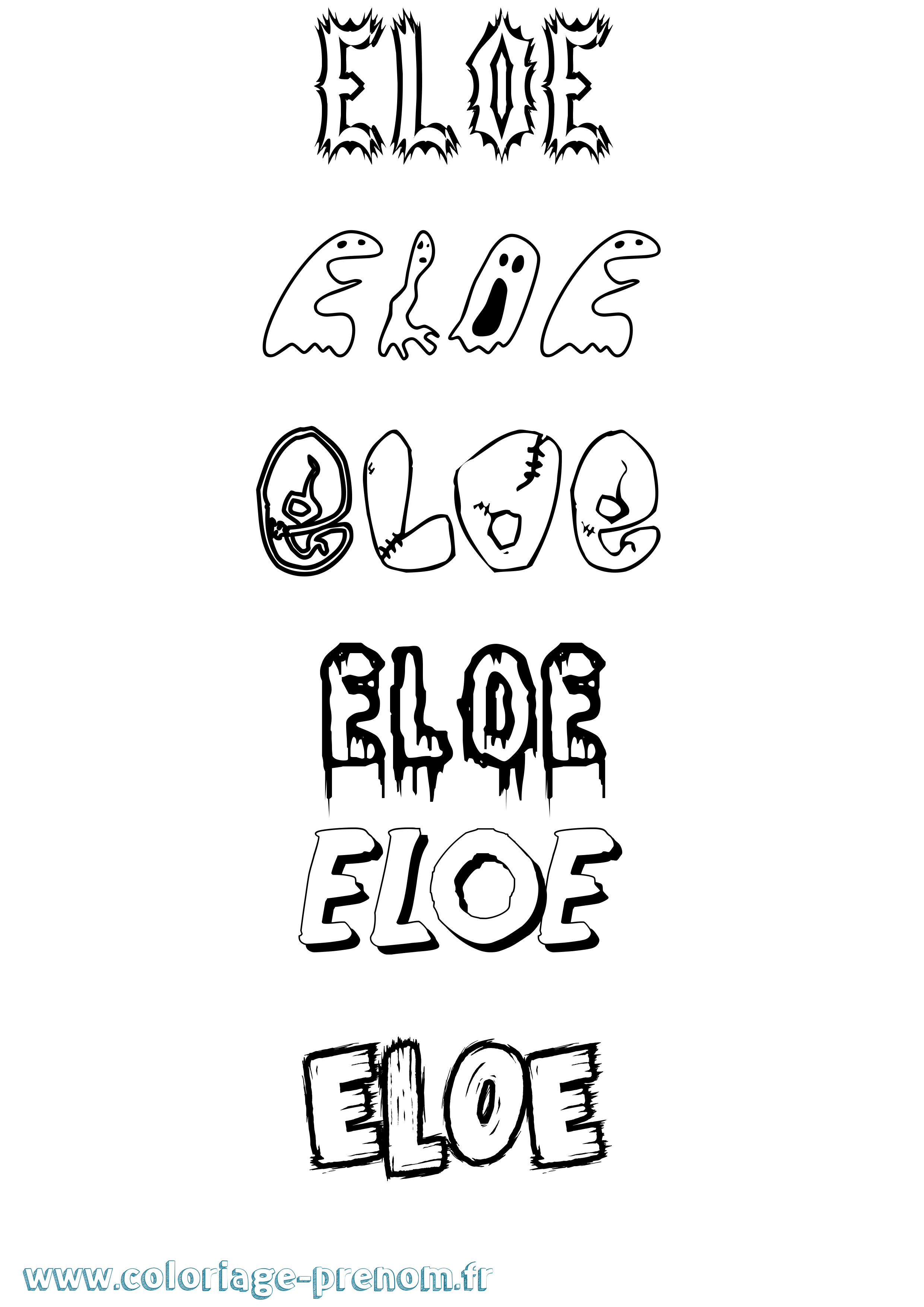Coloriage prénom Eloe Frisson