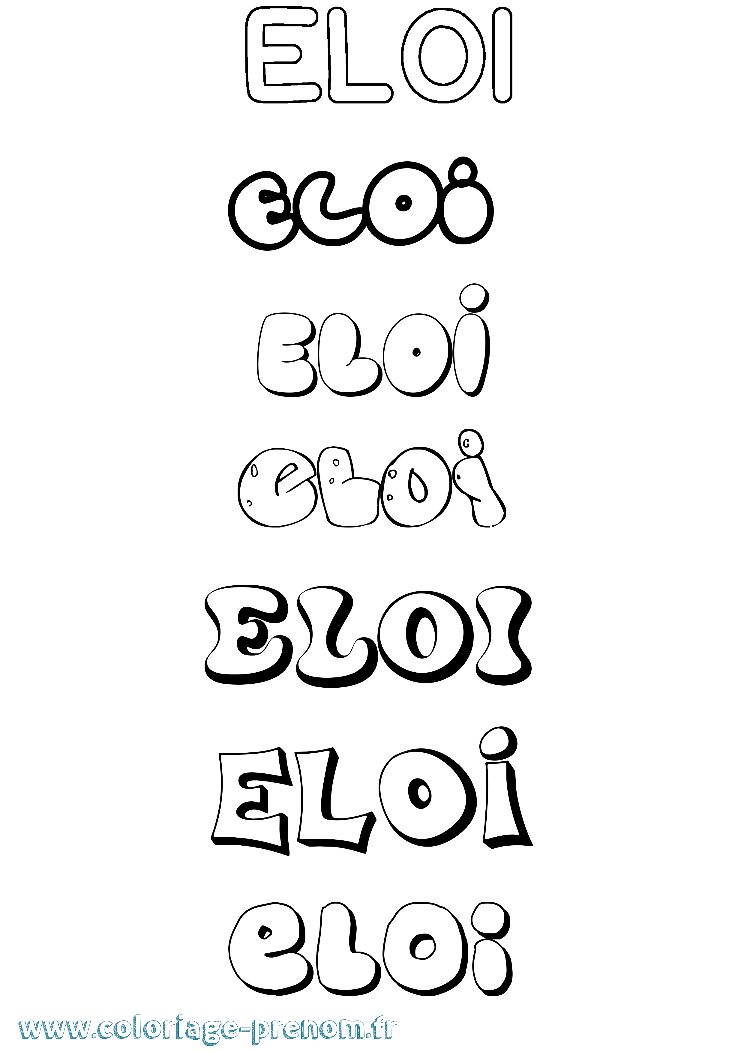 Coloriage Eloi Coloriage prénom Eloi