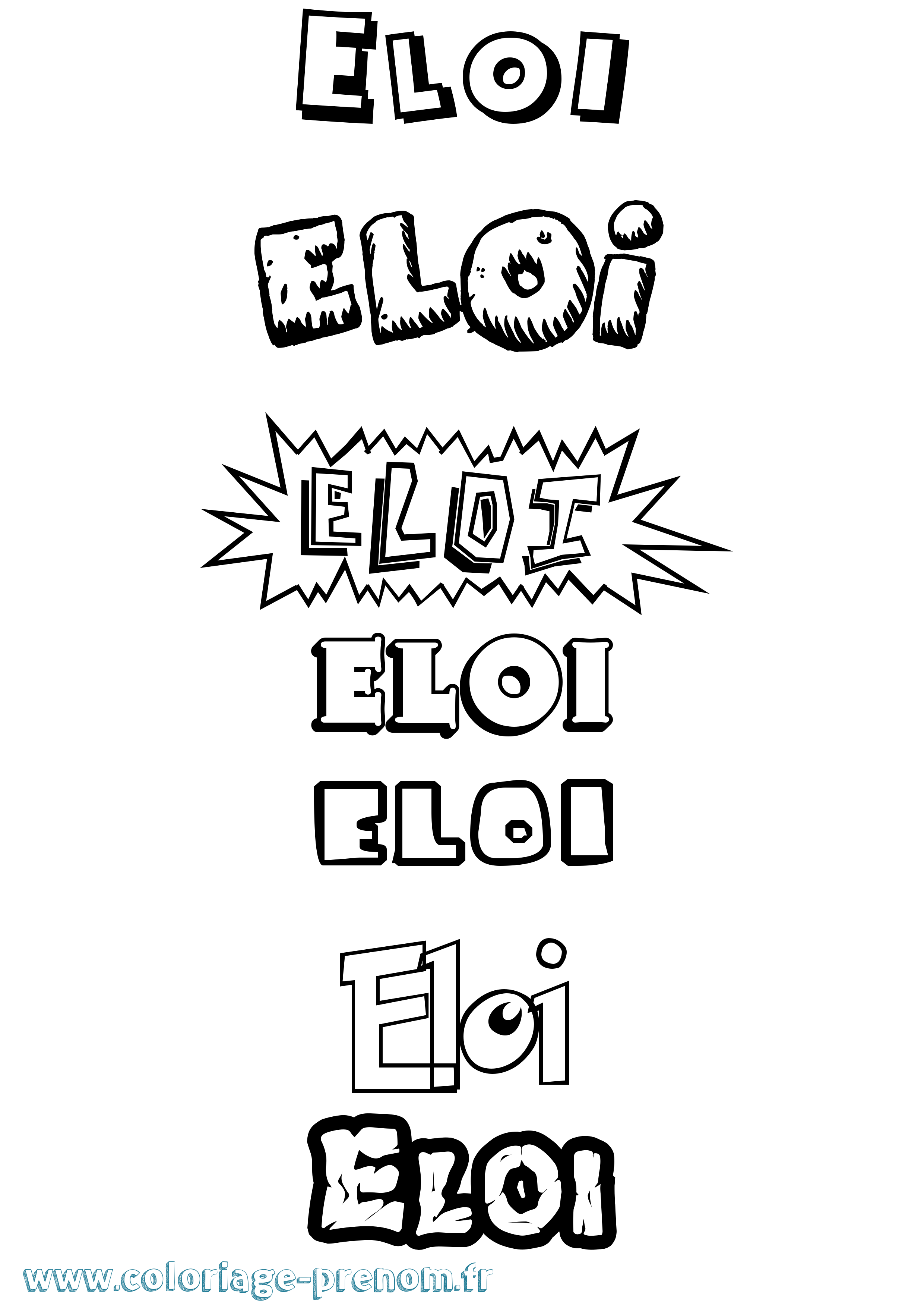 Coloriage Eloi Coloriage prénom Eloi