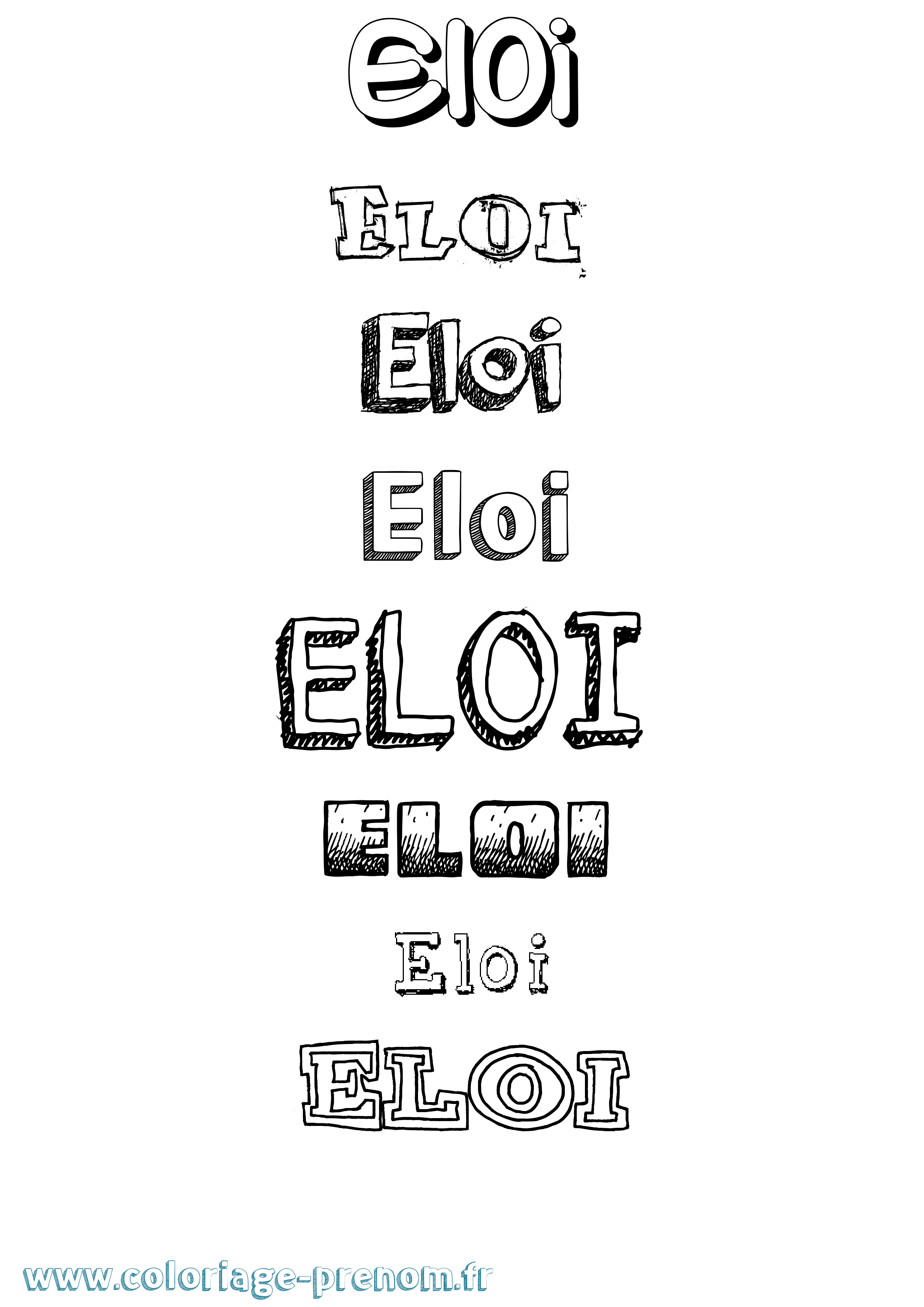 Coloriage Eloi Coloriage prénom Eloi