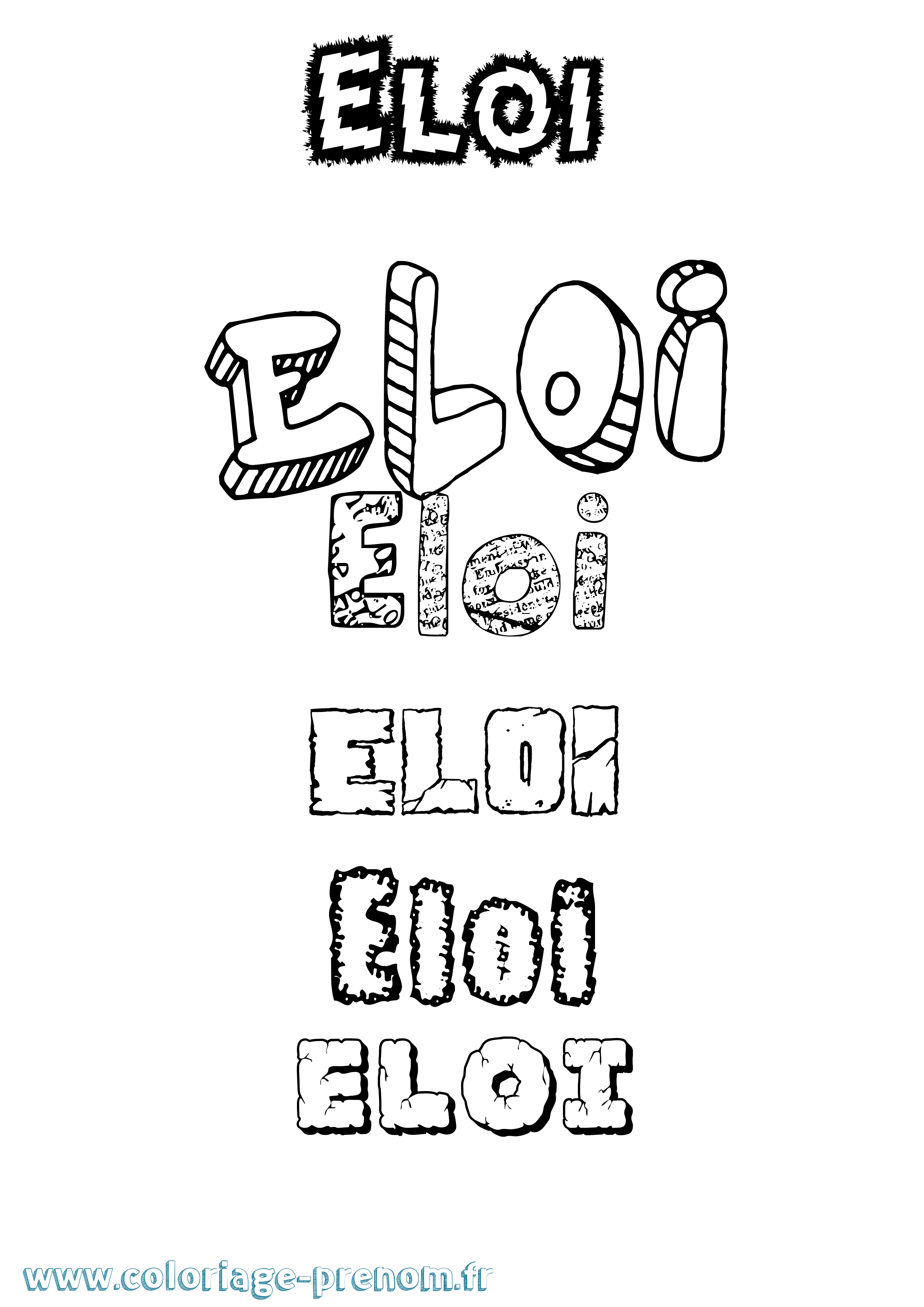 Coloriage Eloi Coloriage prénom Eloi