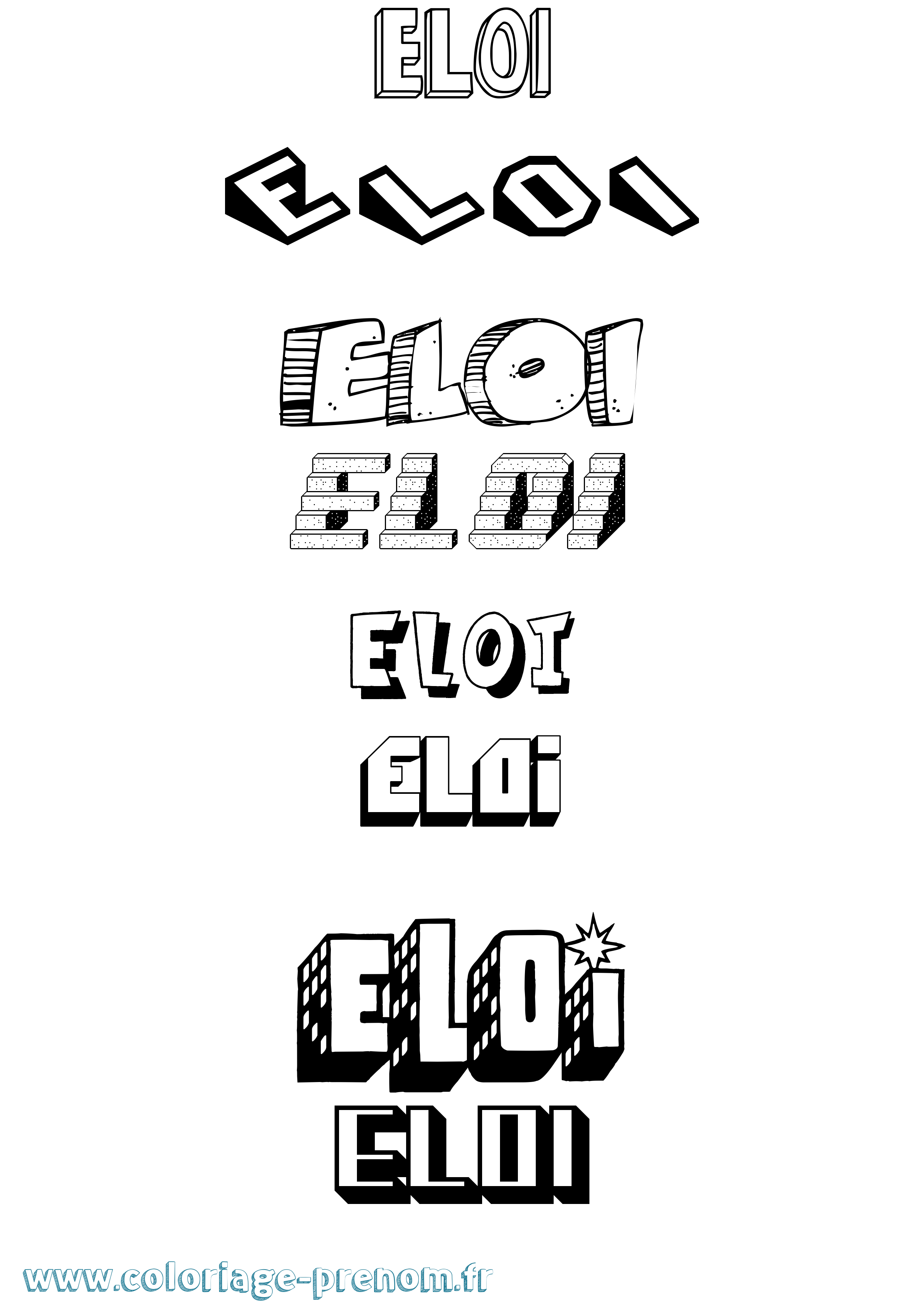 Coloriage Eloi Coloriage prénom Eloi