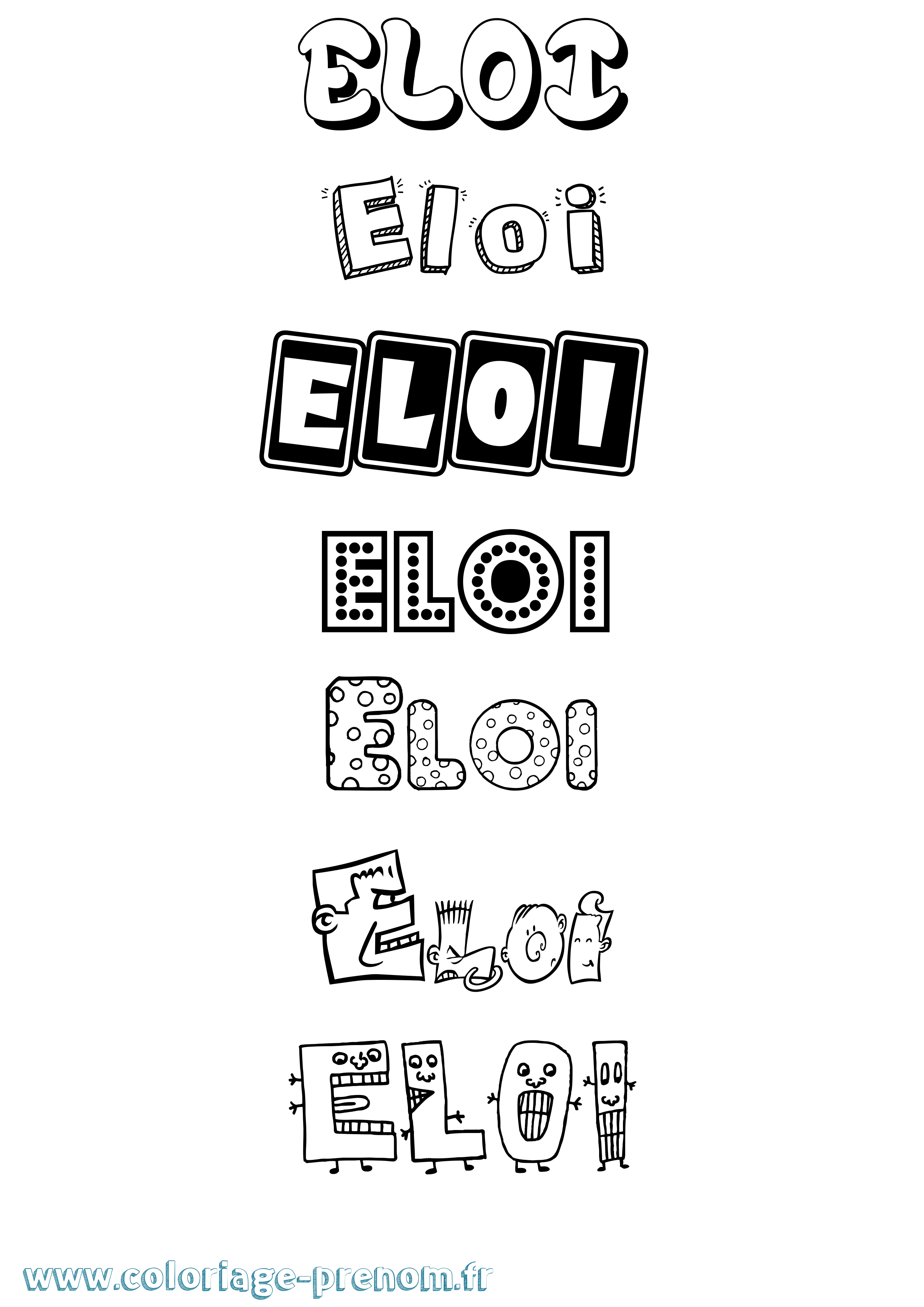Coloriage Eloi Coloriage prénom Eloi