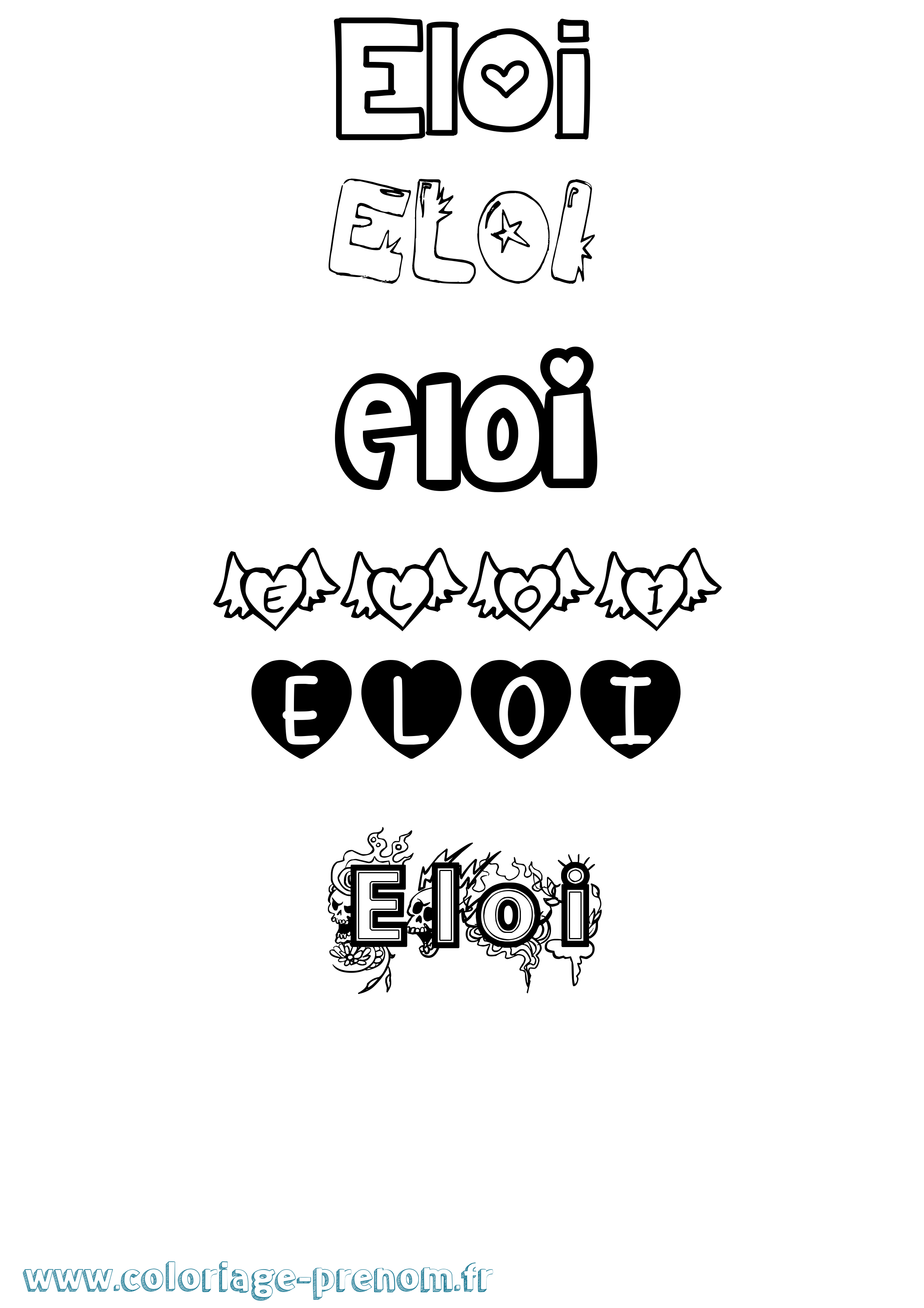 Coloriage Eloi Coloriage prénom Eloi