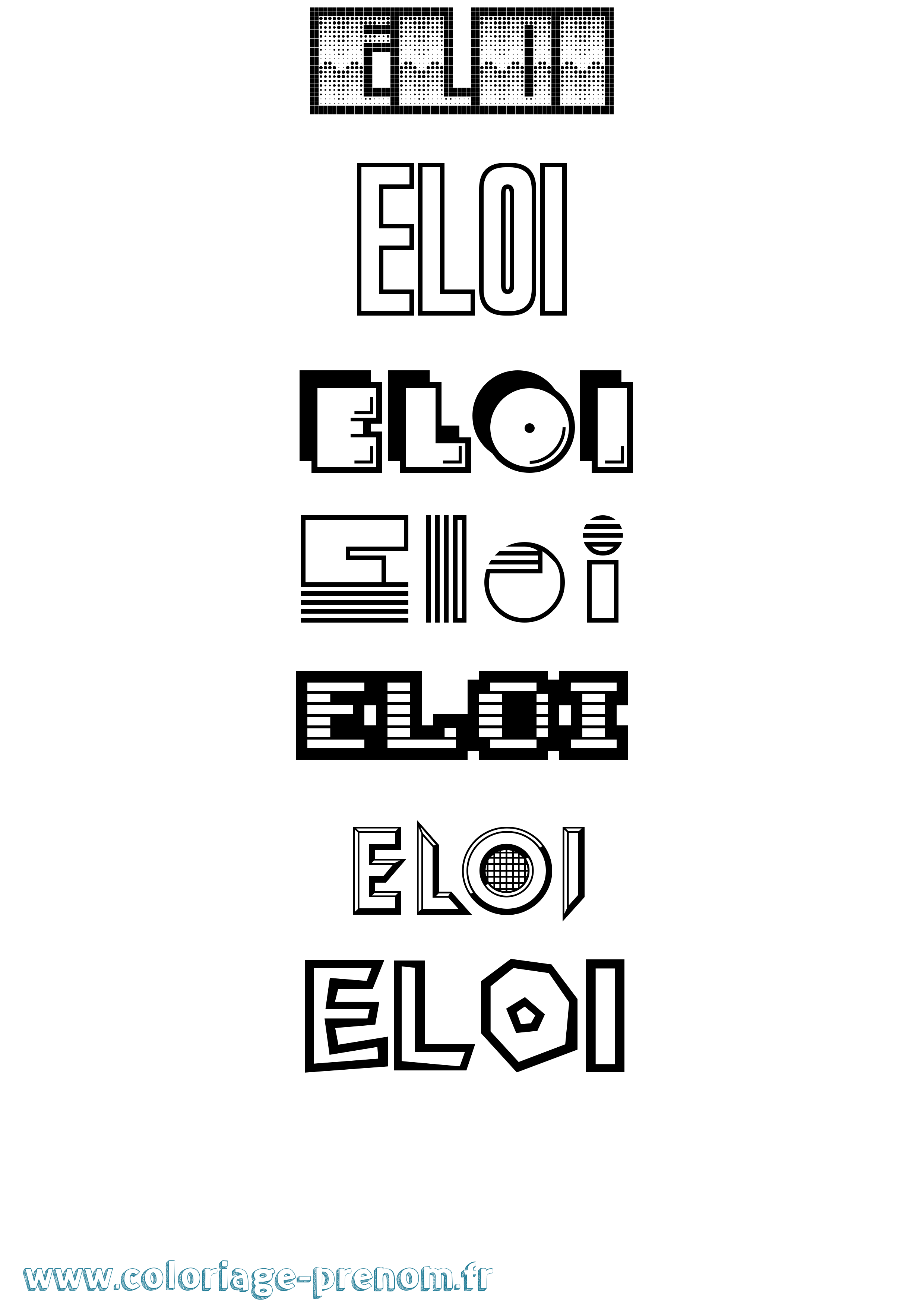 Coloriage Eloi Coloriage prénom Eloi