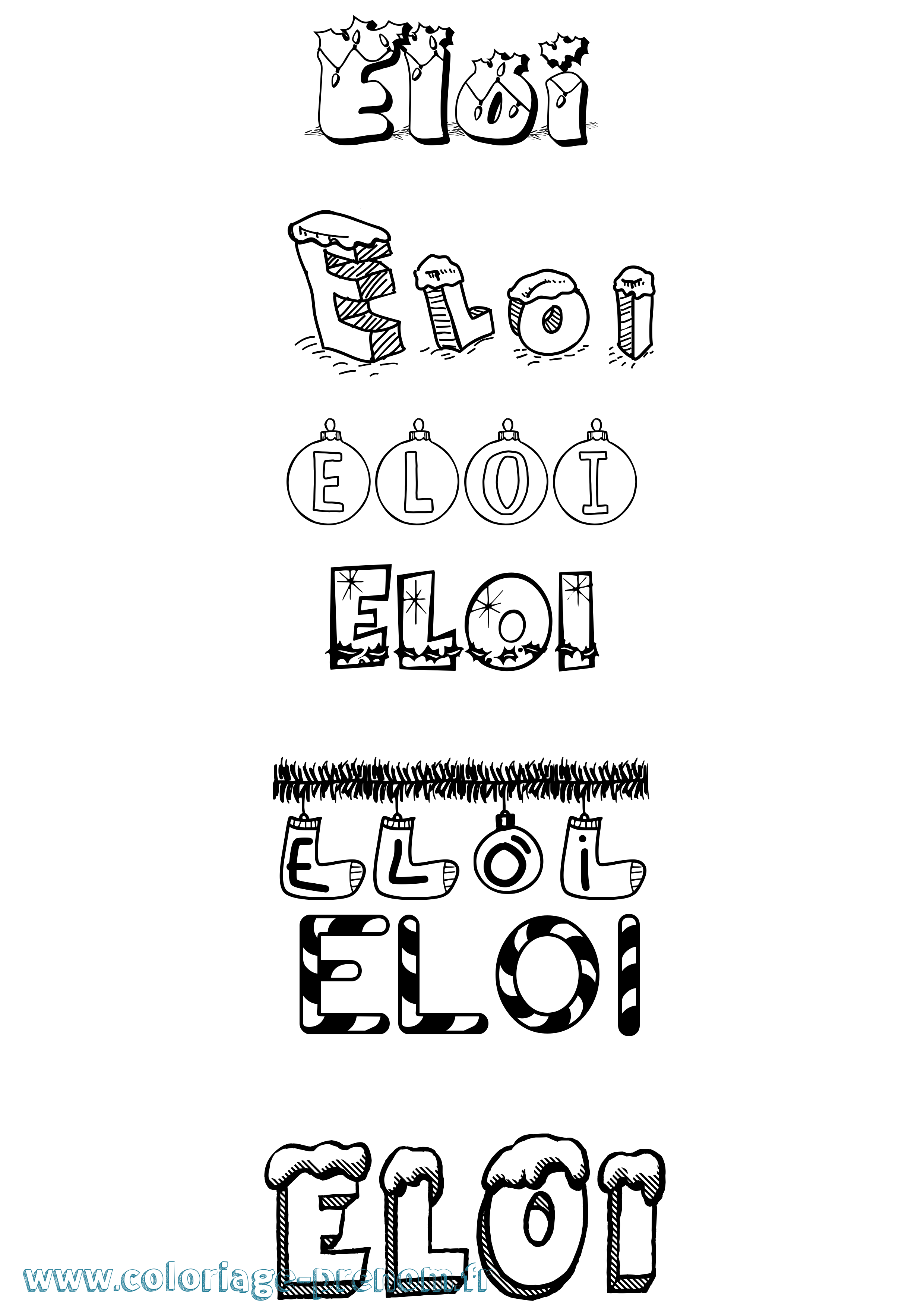 Coloriage Eloi Coloriage prénom Eloi