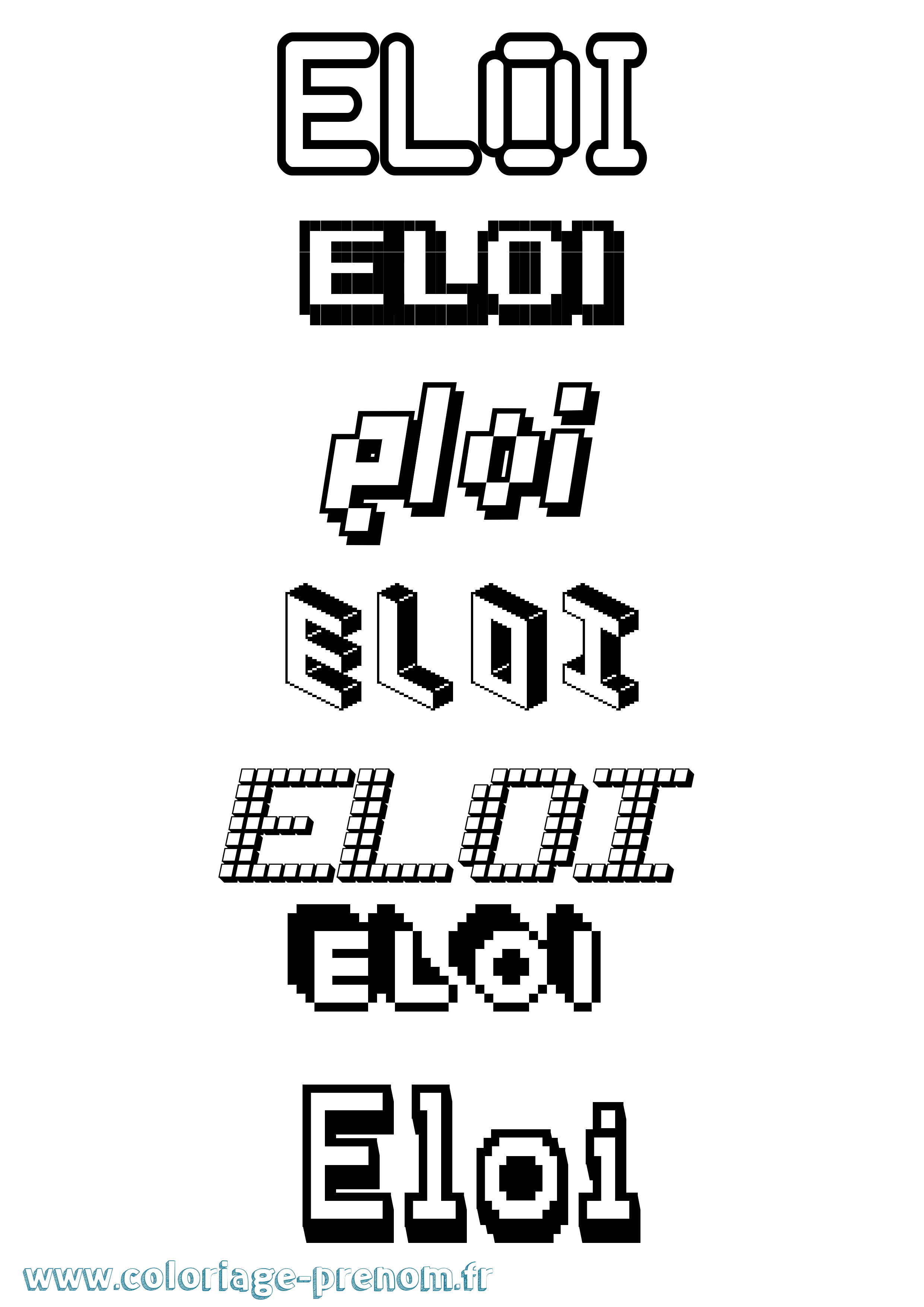 Coloriage Eloi Coloriage prénom Eloi